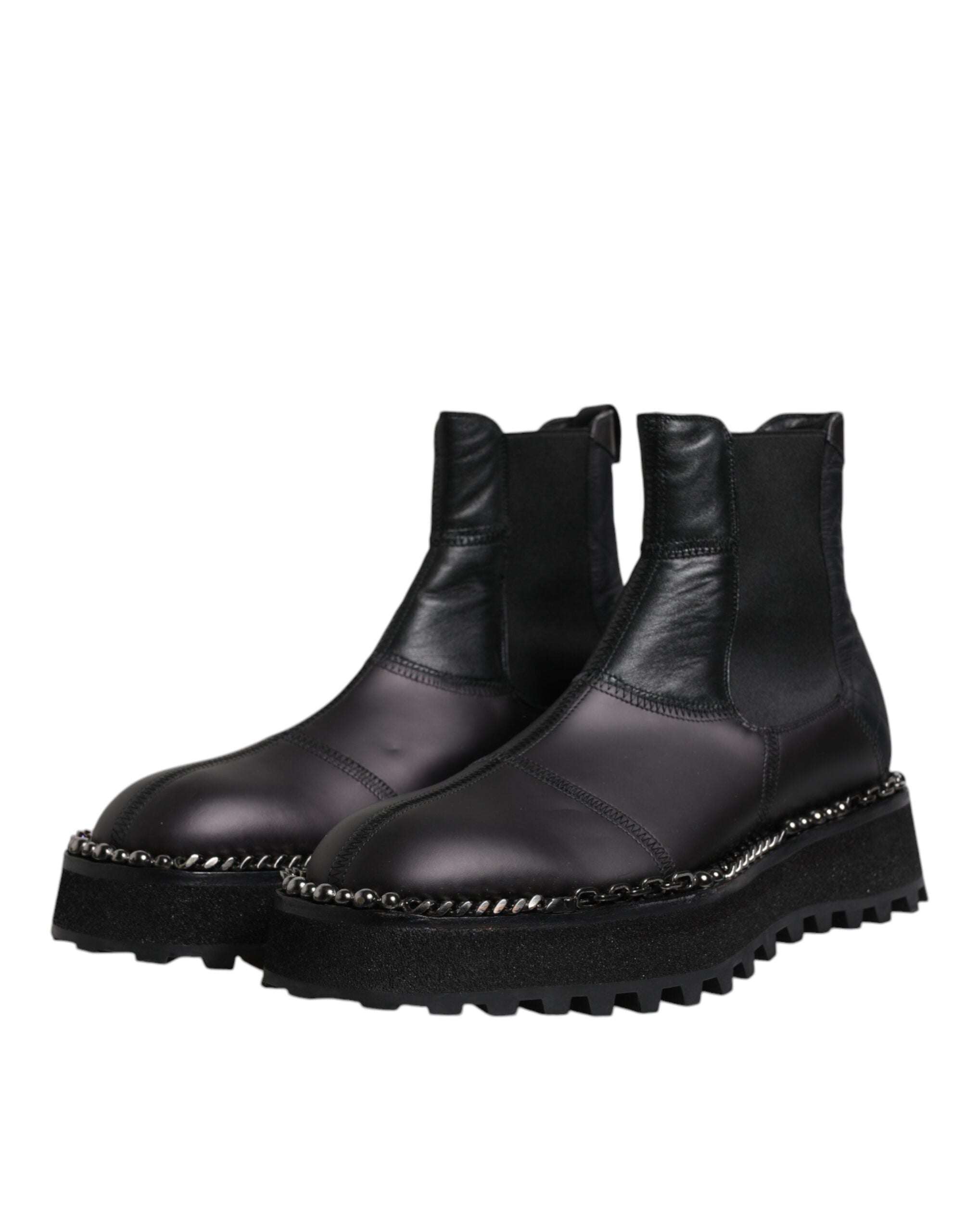 Dolce & Gabbana Black Chelsea Boots Leather Slip On Men's Shoes (Pre-Owned)
