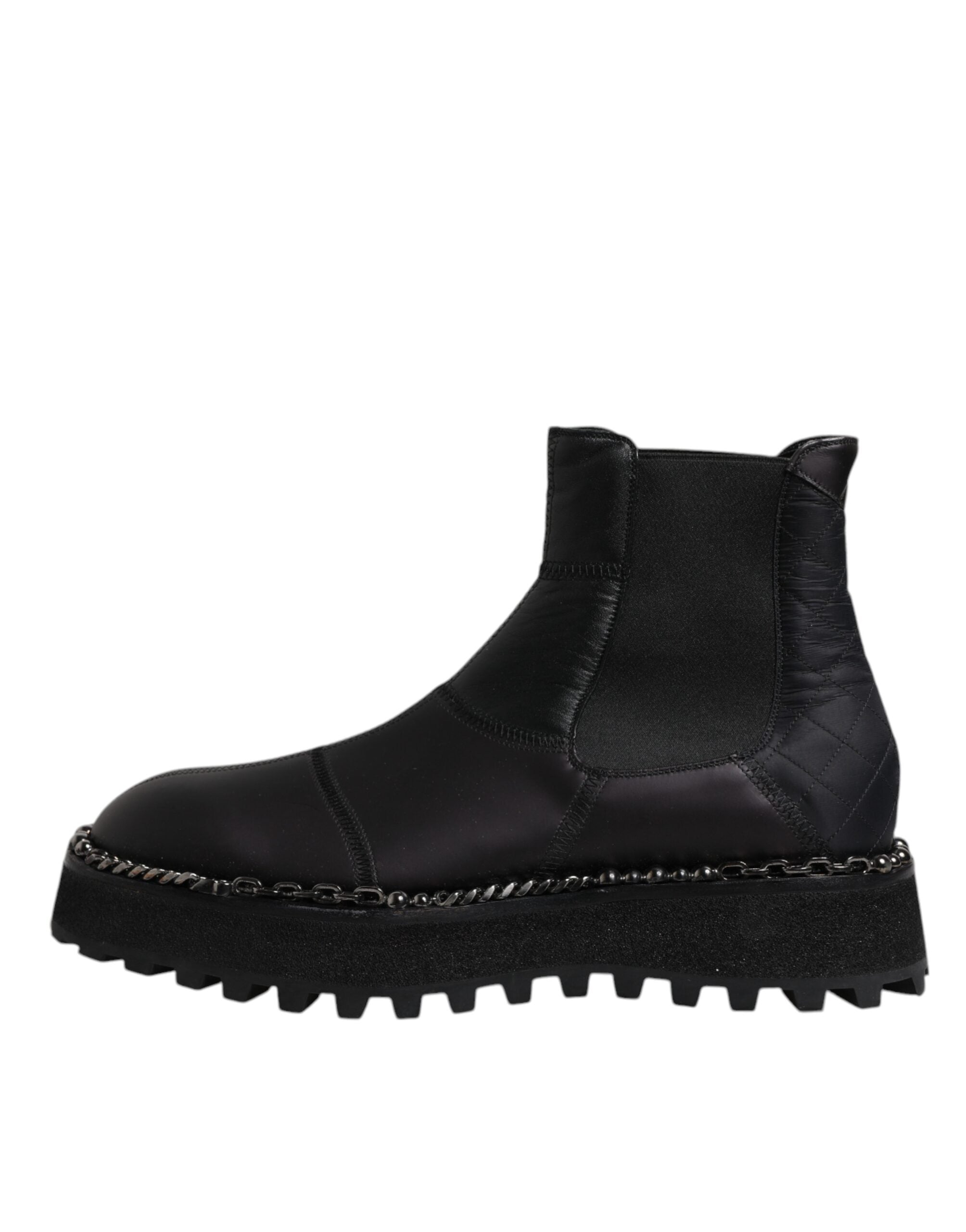 Dolce & Gabbana Black Chelsea Boots Leather Slip On Men's Shoes (Pre-Owned)