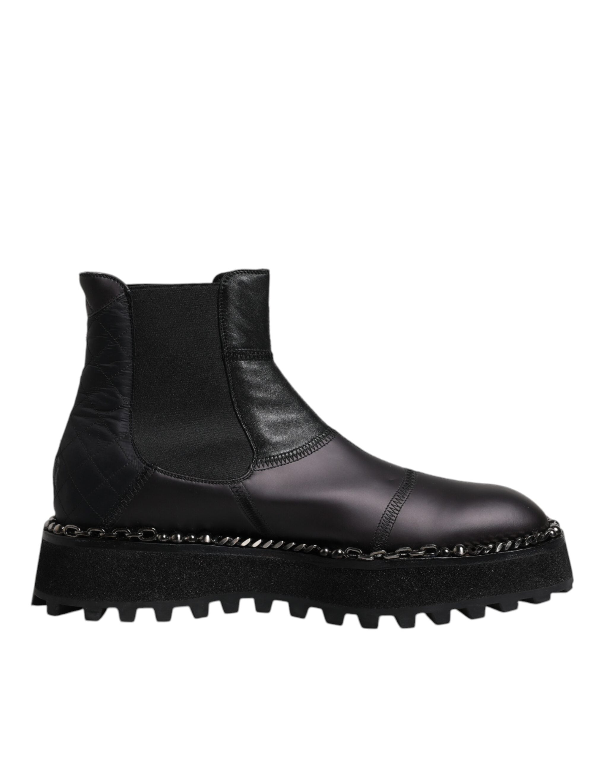 Dolce & Gabbana Black Chelsea Boots Leather Slip On Men's Shoes (Pre-Owned)