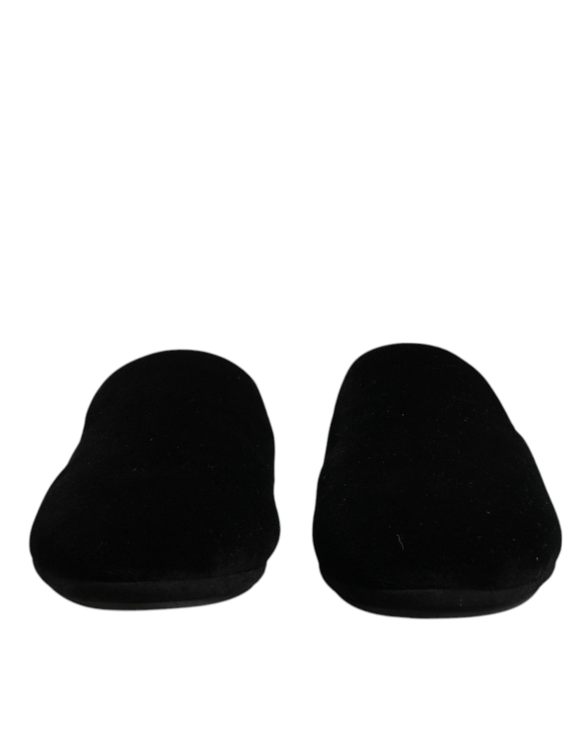 Dolce & Gabbana Black Viscose Velvet Slides Flat Slipper Men's Shoes (Pre-Owned)