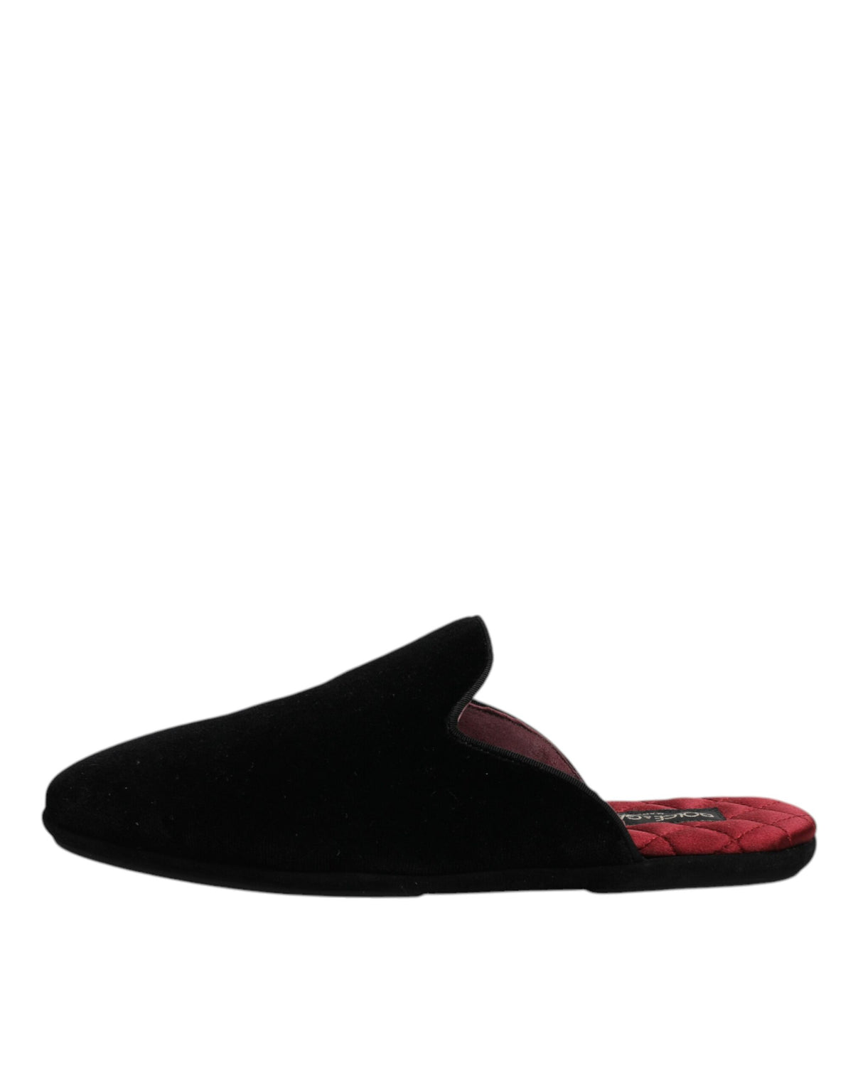 Dolce & Gabbana Black Viscose Velvet Slides Flat Slipper Men's Shoes (Pre-Owned)