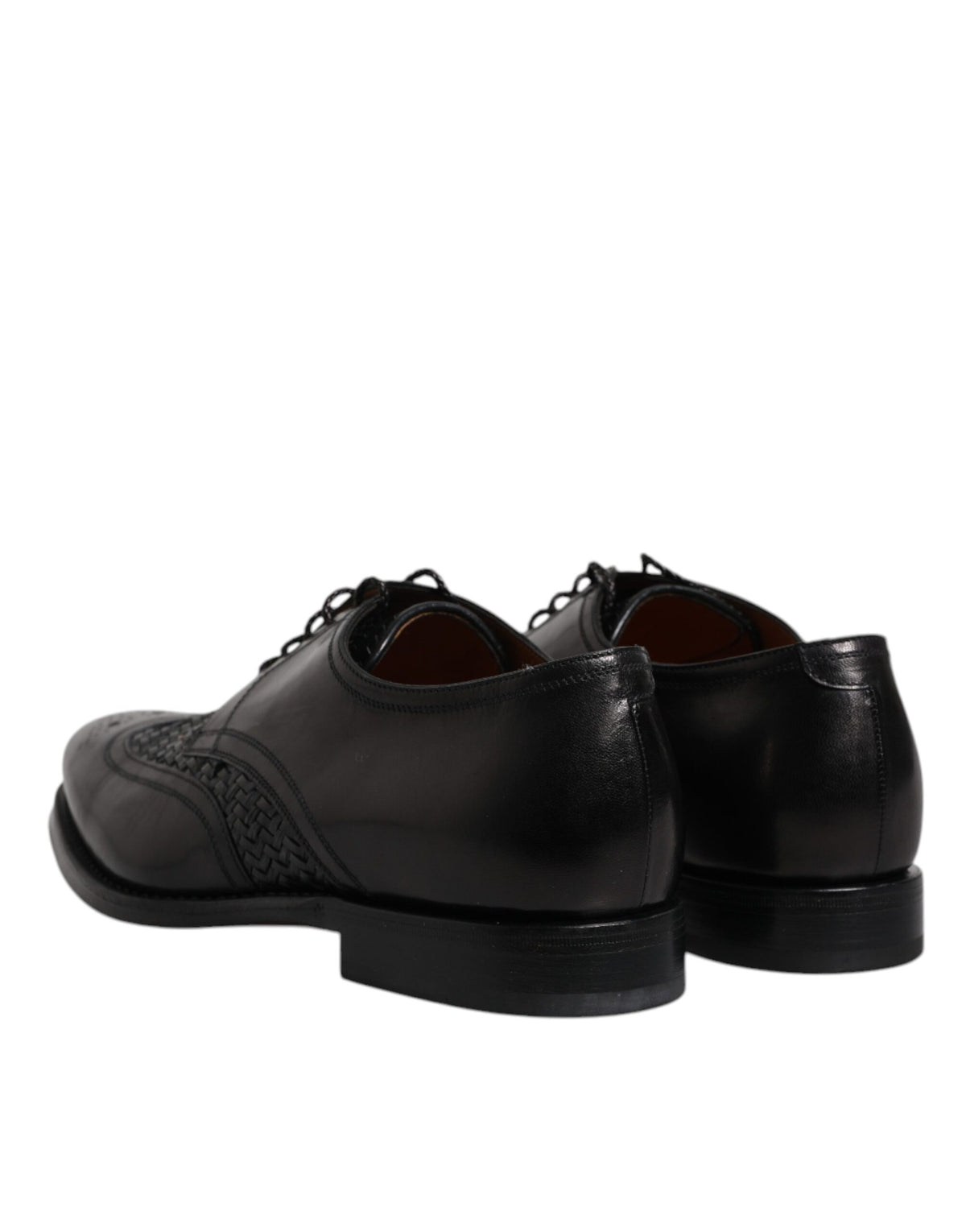 Dolce & Gabbana Black Leather Derby Wingtip Lace Up Formal Dress Men's Shoes