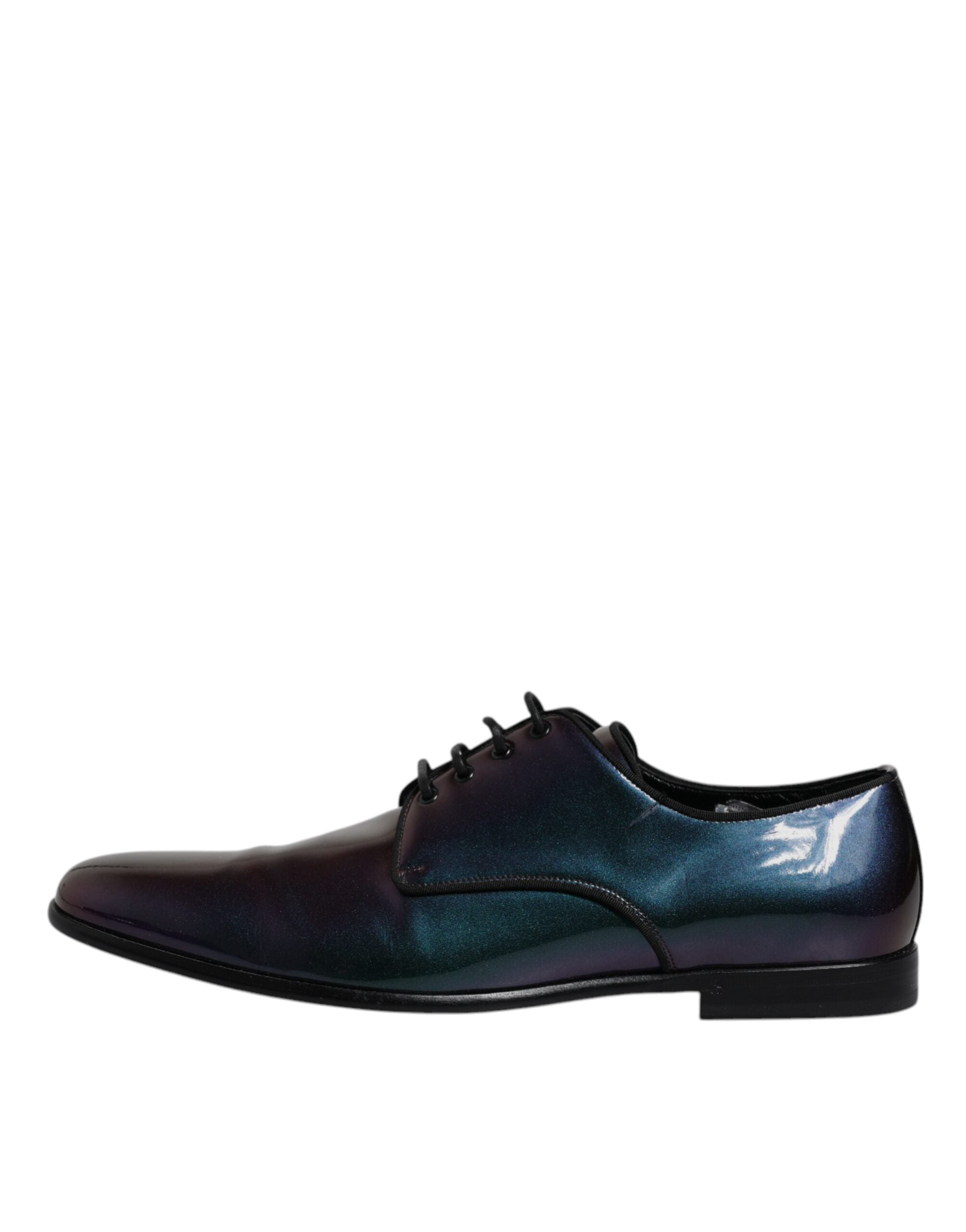 Dolce & Gabbana Multicolor Peacock Patent Leather Derby Men Dress Men's Shoes (Pre-Owned)