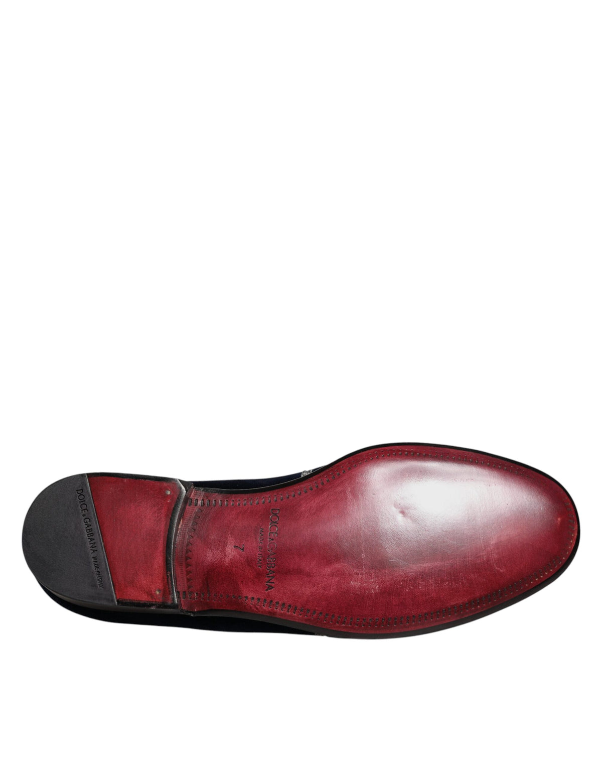 Dolce & Gabbana Black Velvet Floral Gun Loafers Dress Men's Shoes