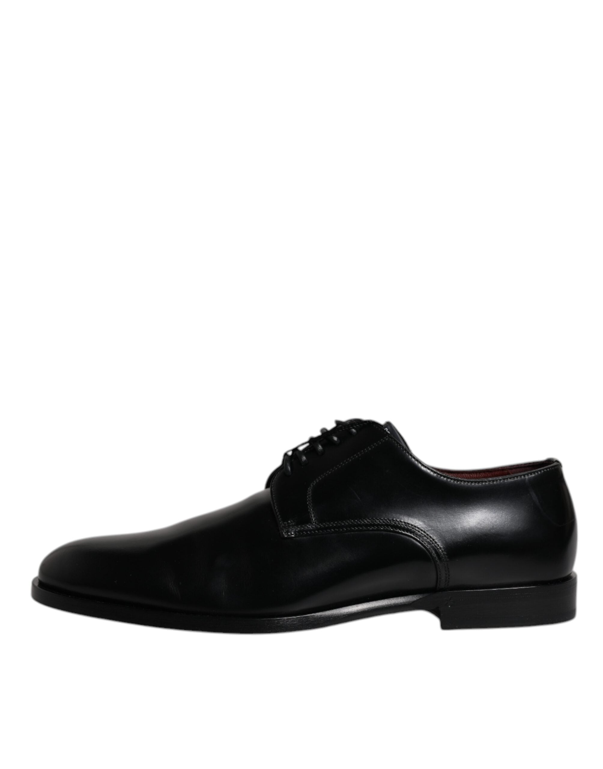 Dolce & Gabbana Black Calfskin Leather Derby Lace Up Formal Dress Men's Shoes
