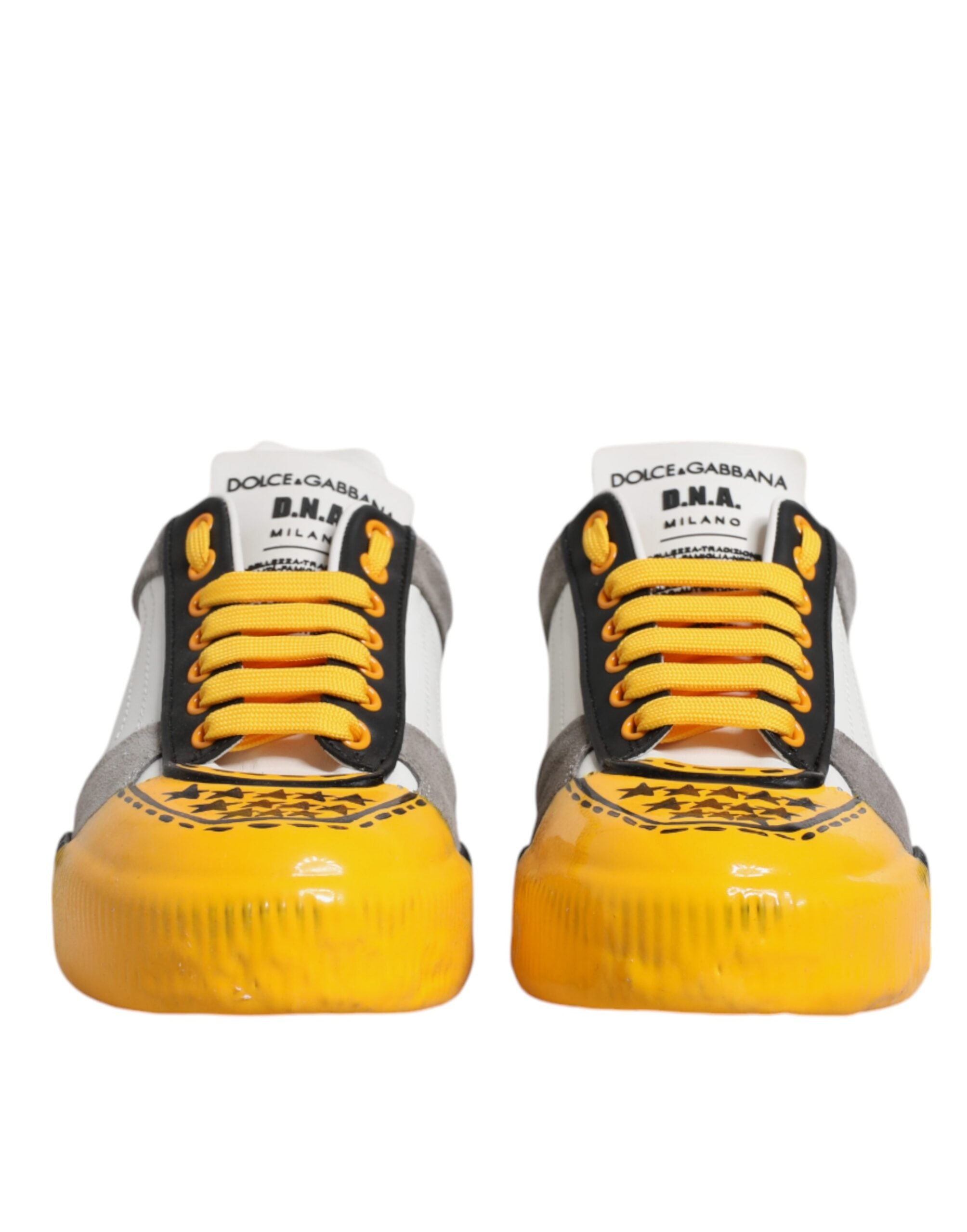 Dolce & Gabbana Multicolor Leather DNA Low Top Sneakers Men's Shoes