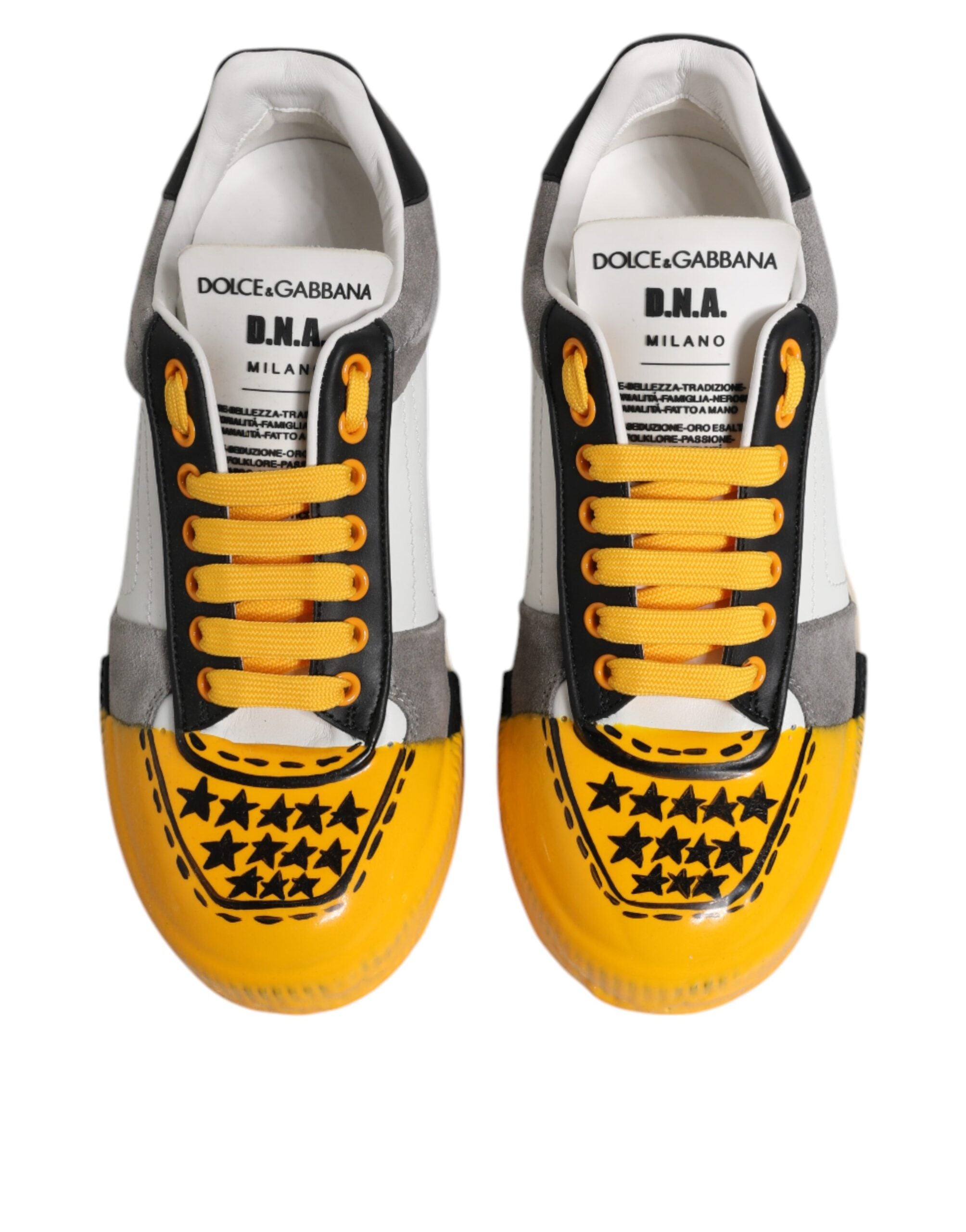 Dolce & Gabbana Multicolor Leather DNA Low Top Sneakers Men's Shoes