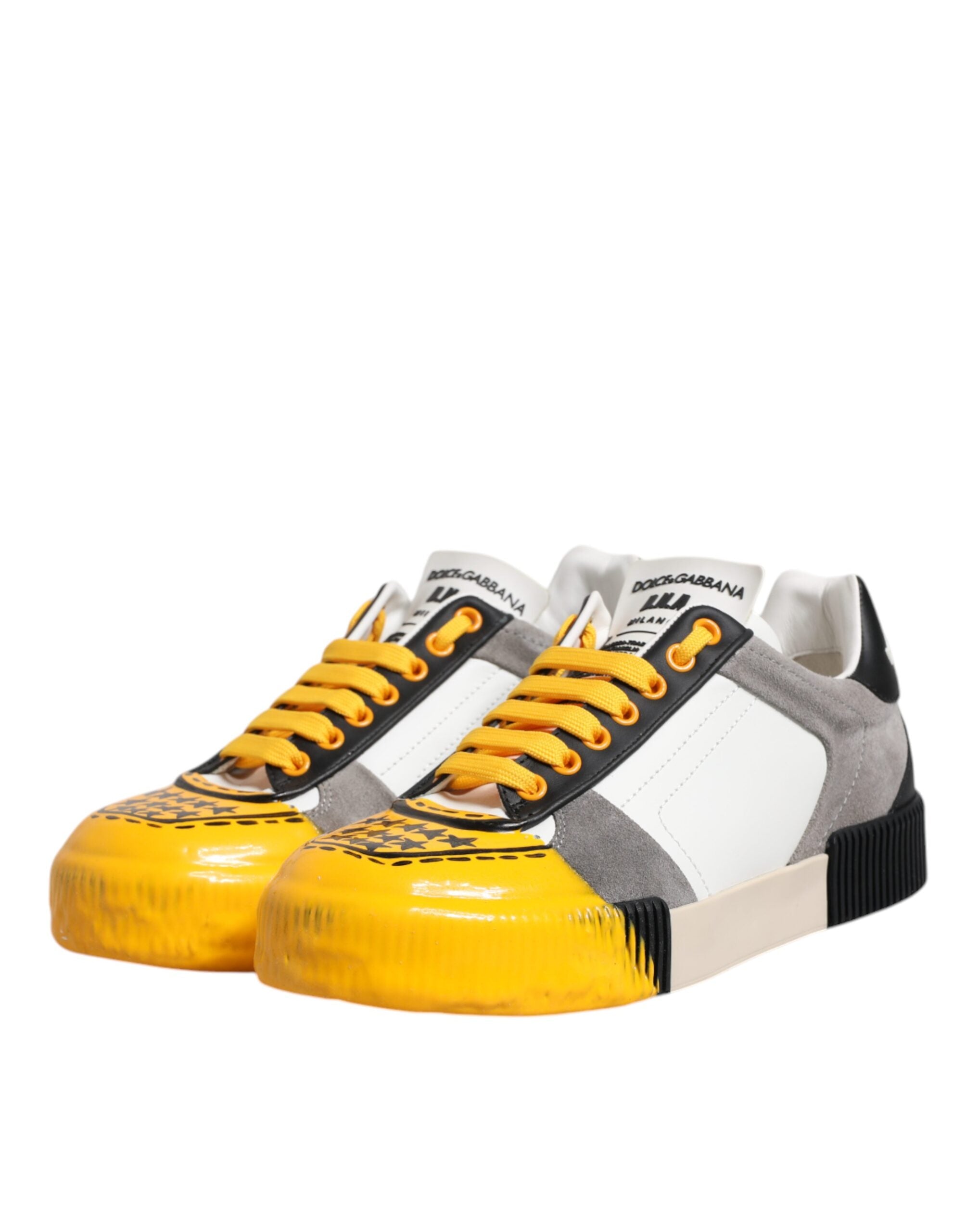 Dolce & Gabbana Multicolor Leather DNA Low Top Sneakers Men's Shoes