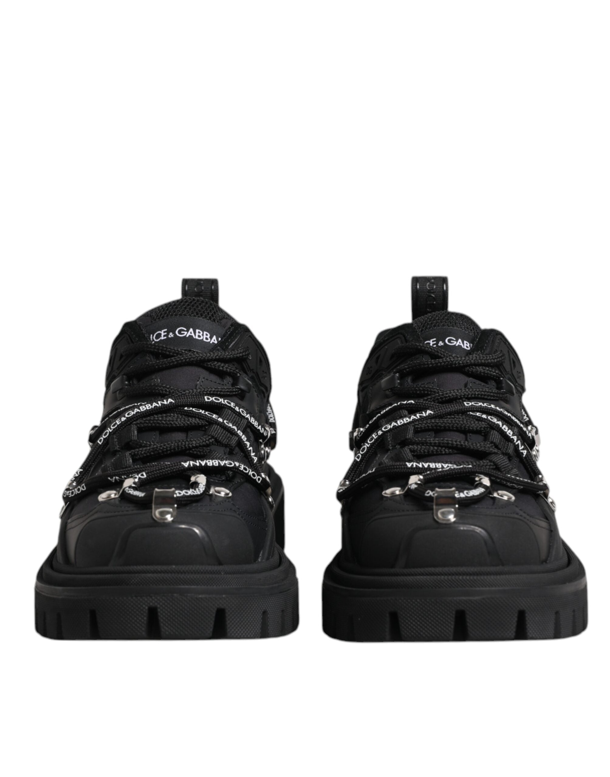 Dolce & Gabbana Black Low Top Lace Up Trekking Sneakers Men's Shoes