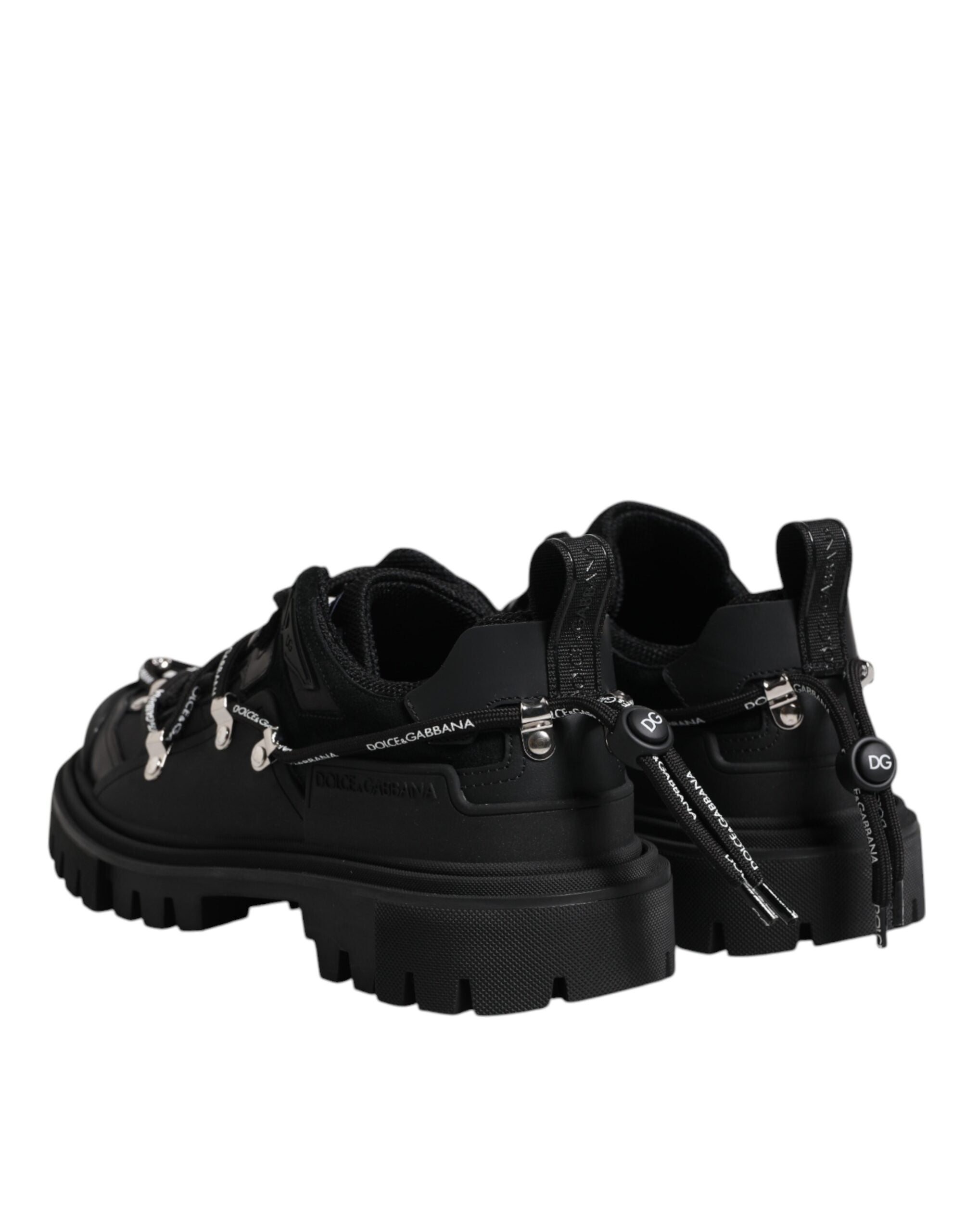 Dolce & Gabbana Black Low Top Lace Up Trekking Sneakers Men's Shoes