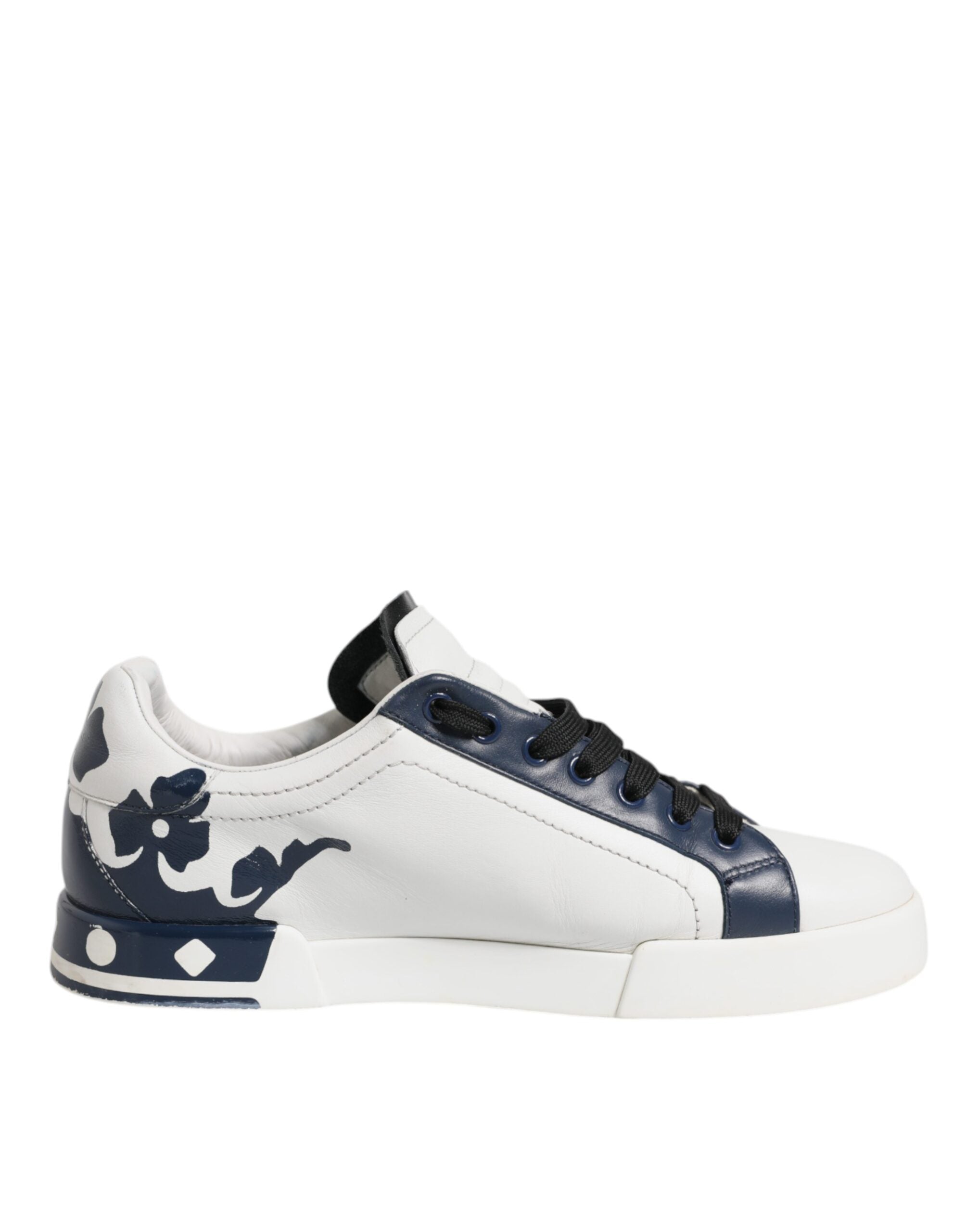 Dolce & Gabbana White Blue Leather Crown Milano Sneakers Men's Shoes (Pre-Owned)