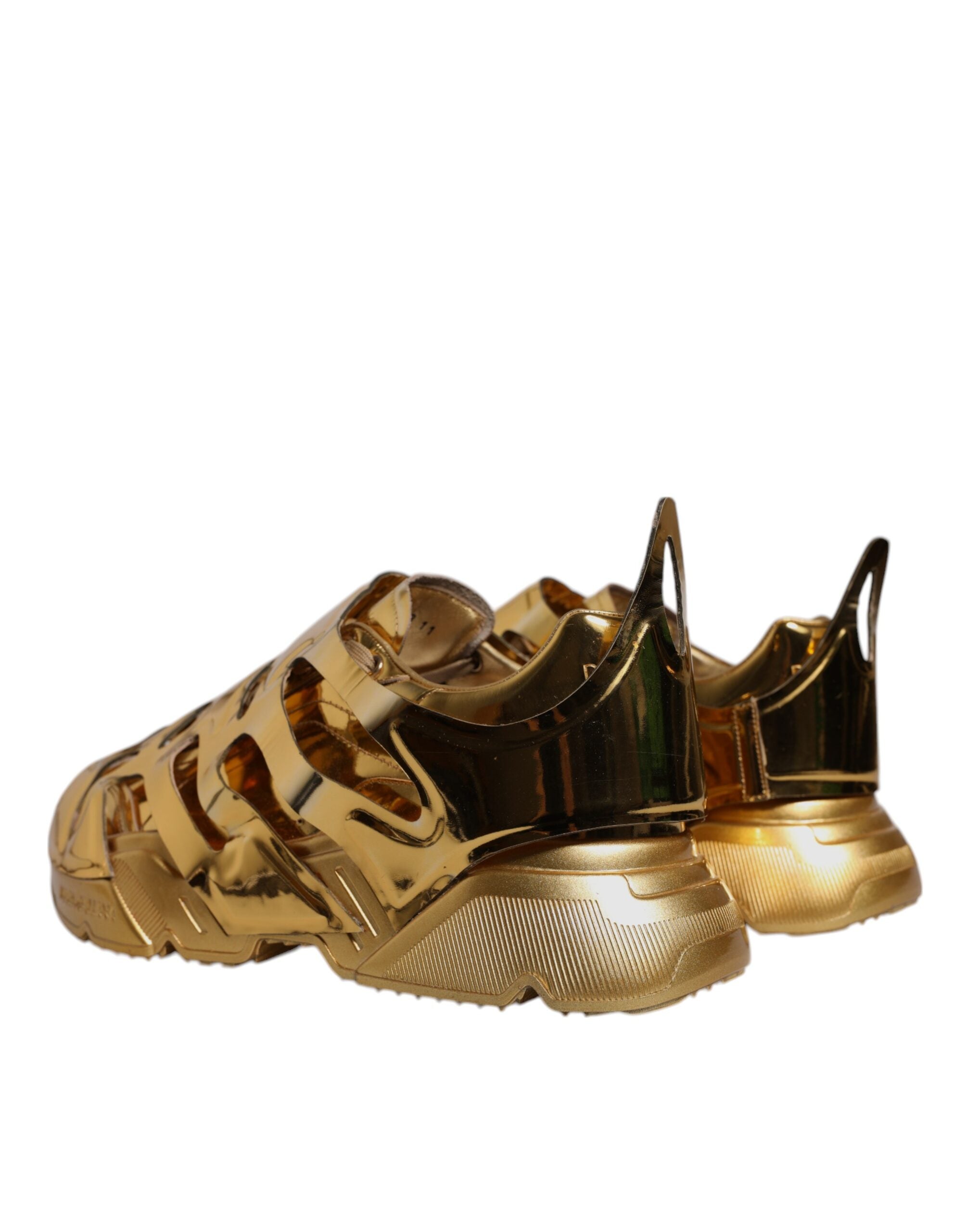 Dolce & Gabbana Gold Daymaster Leather Low Top Sneakers Men's Shoes (Pre-Owned)