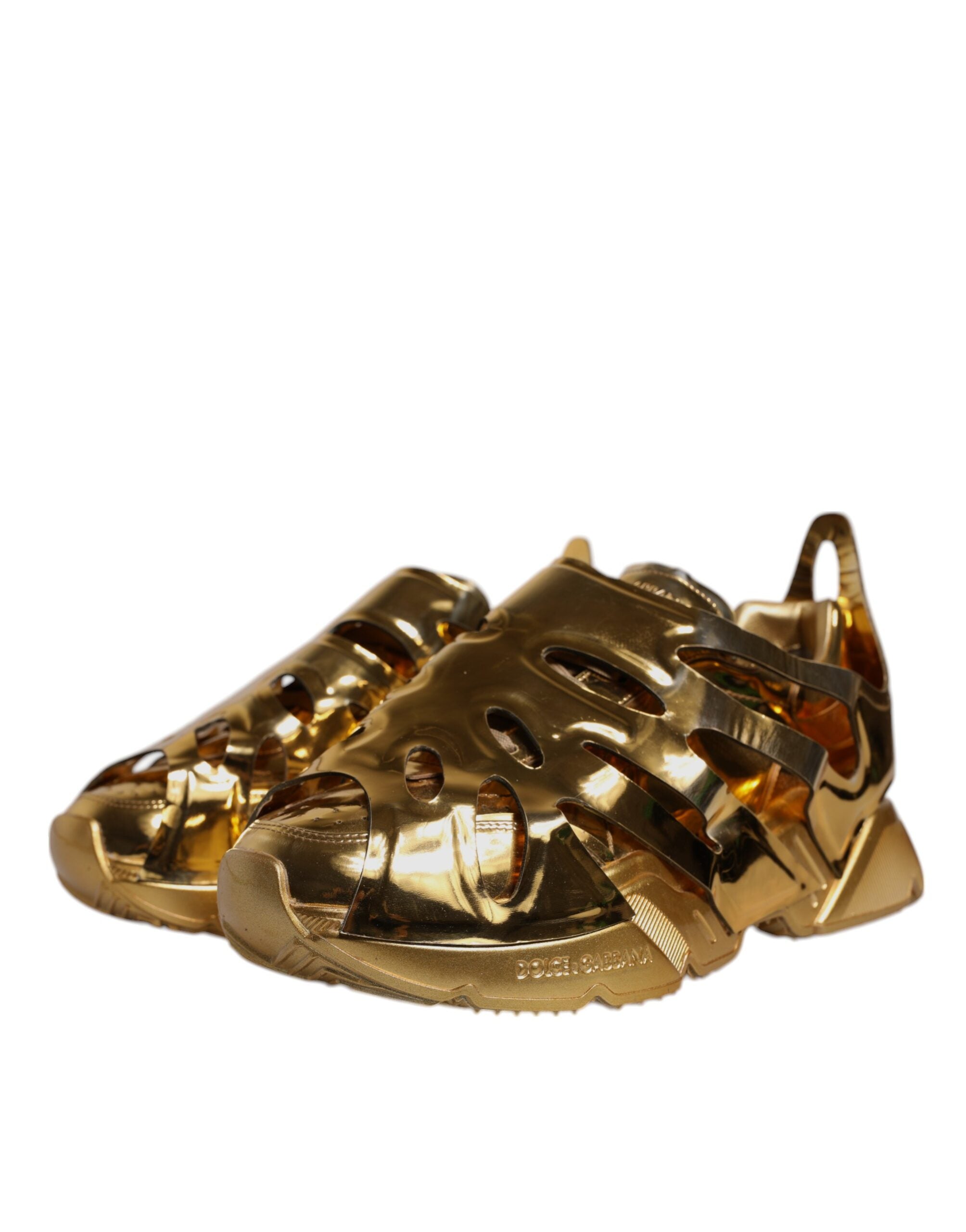 Dolce & Gabbana Gold Daymaster Leather Low Top Sneakers Men's Shoes (Pre-Owned)
