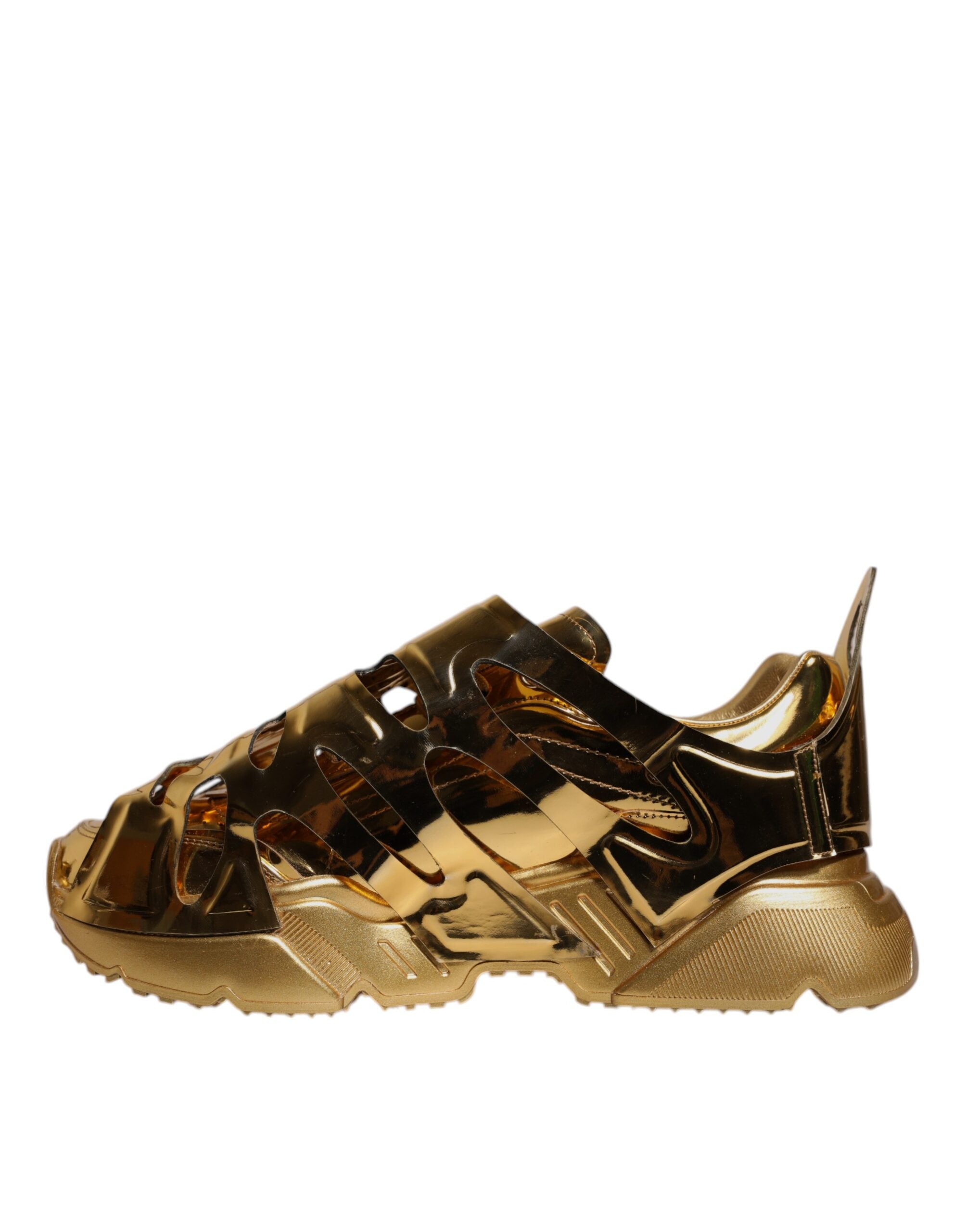 Dolce & Gabbana Gold Daymaster Leather Low Top Sneakers Men's Shoes (Pre-Owned)