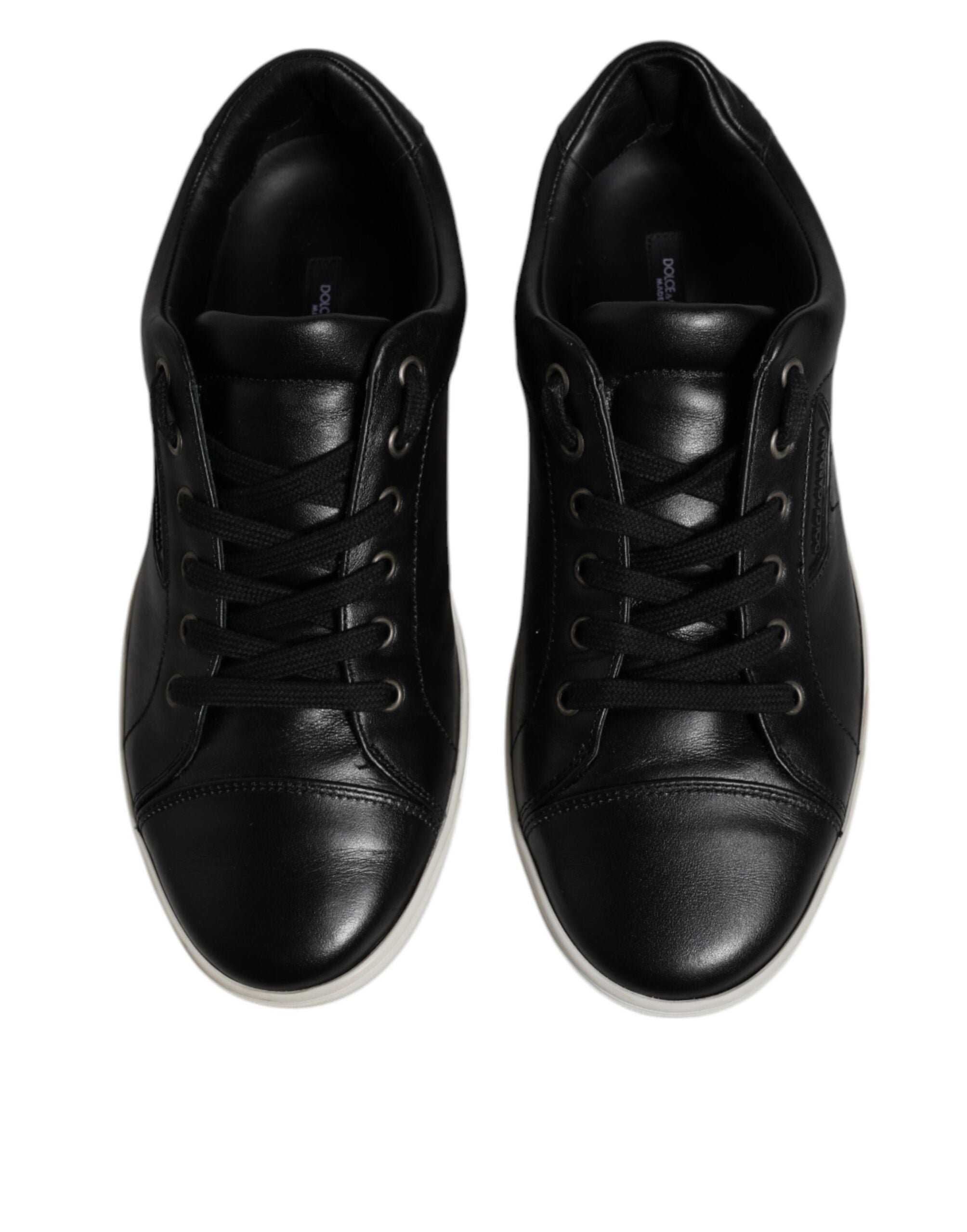 Dolce & Gabbana Black London Nappa Leather Men Sneakers Men's Shoes (Pre-Owned)