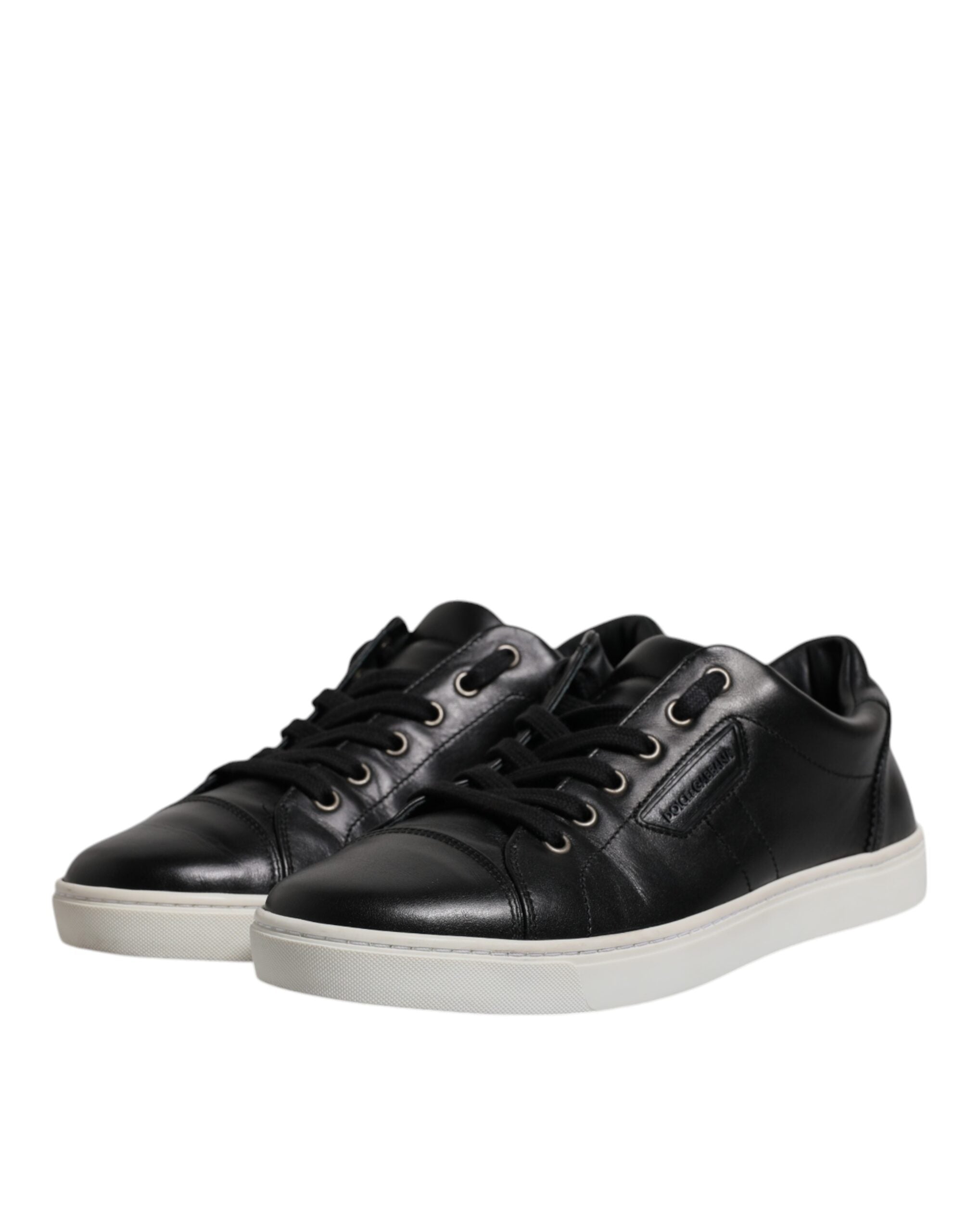 Dolce & Gabbana Black London Nappa Leather Men Sneakers Men's Shoes (Pre-Owned)