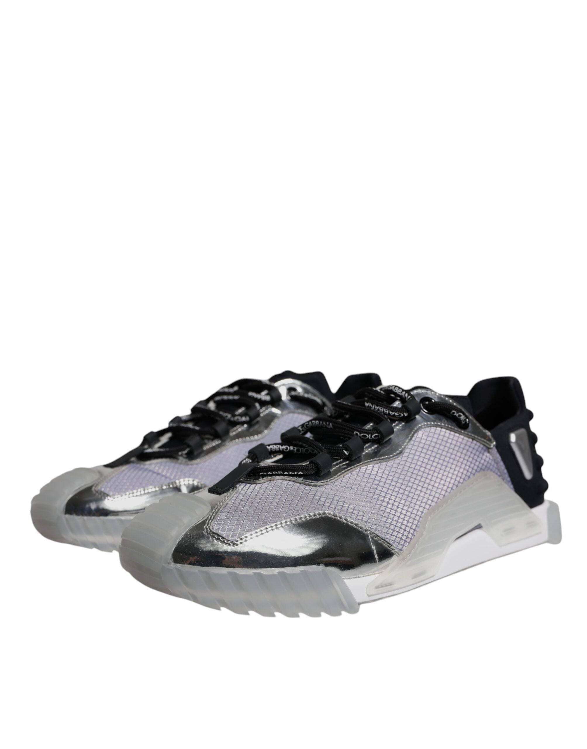 Dolce & Gabbana Silver Black Nylon NS1 Low Top Sneakers Men's Shoes (Pre-Owned)