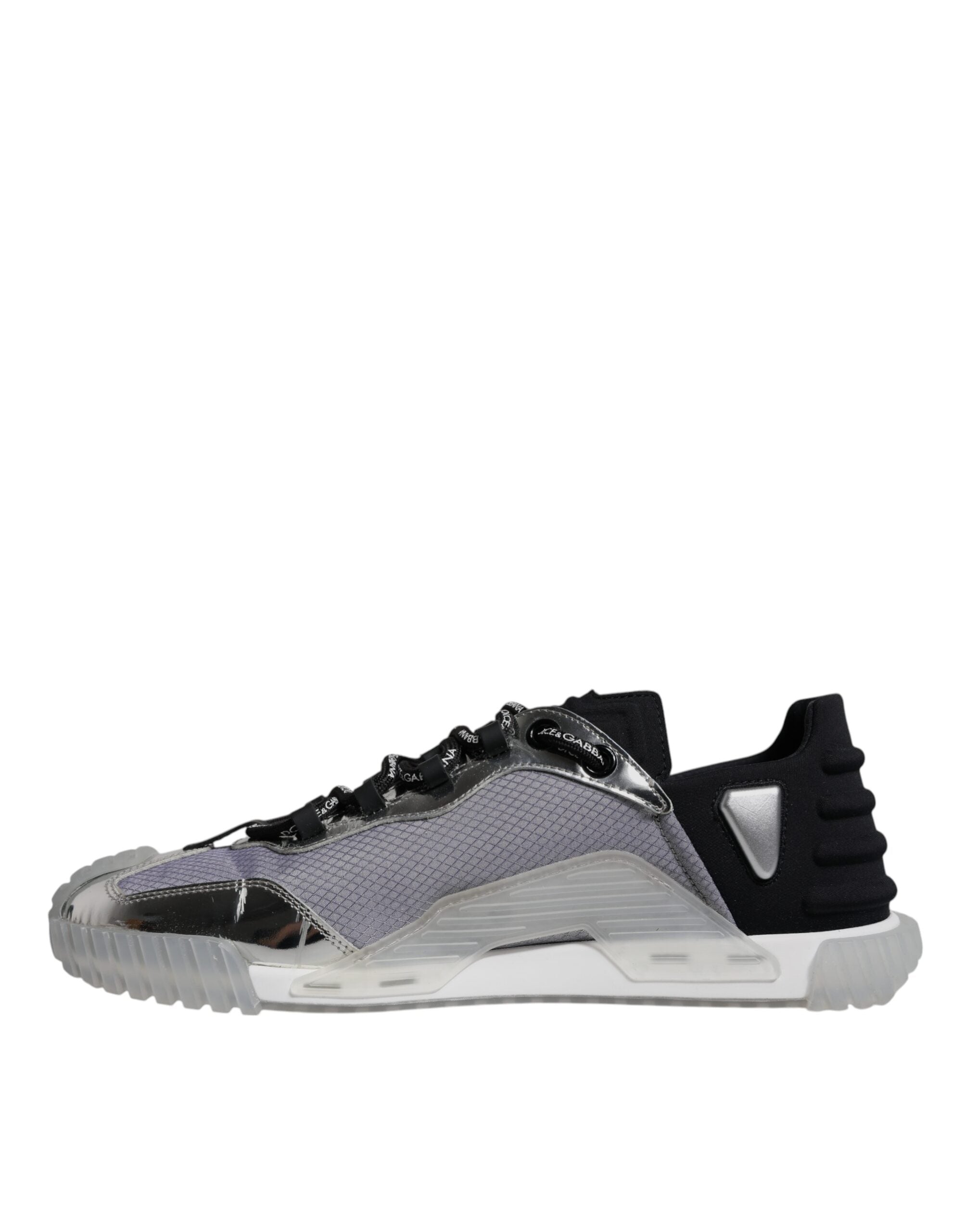 Dolce & Gabbana Silver Black Nylon NS1 Low Top Sneakers Men's Shoes (Pre-Owned)