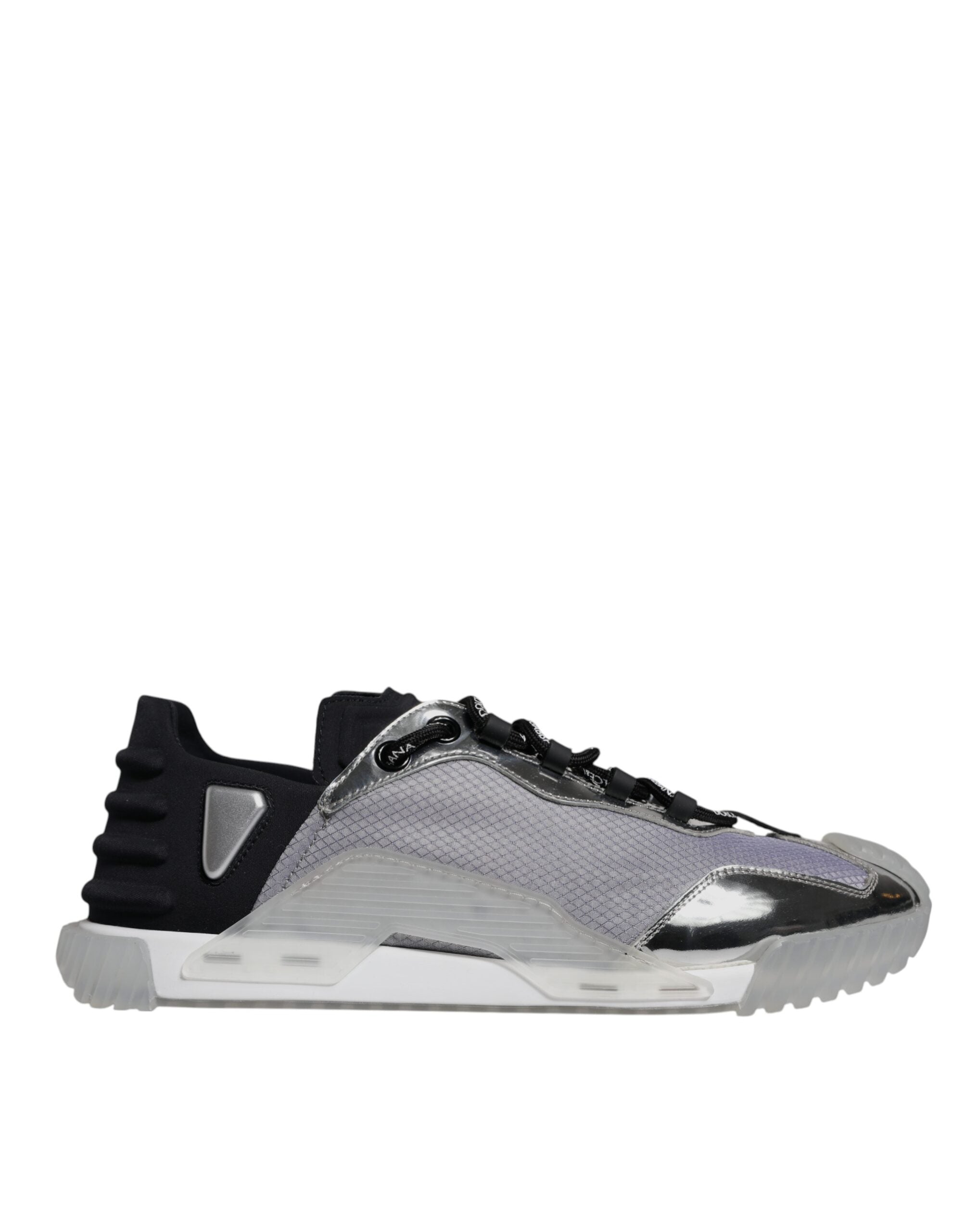 Dolce & Gabbana Silver Black Nylon NS1 Low Top Sneakers Men's Shoes (Pre-Owned)