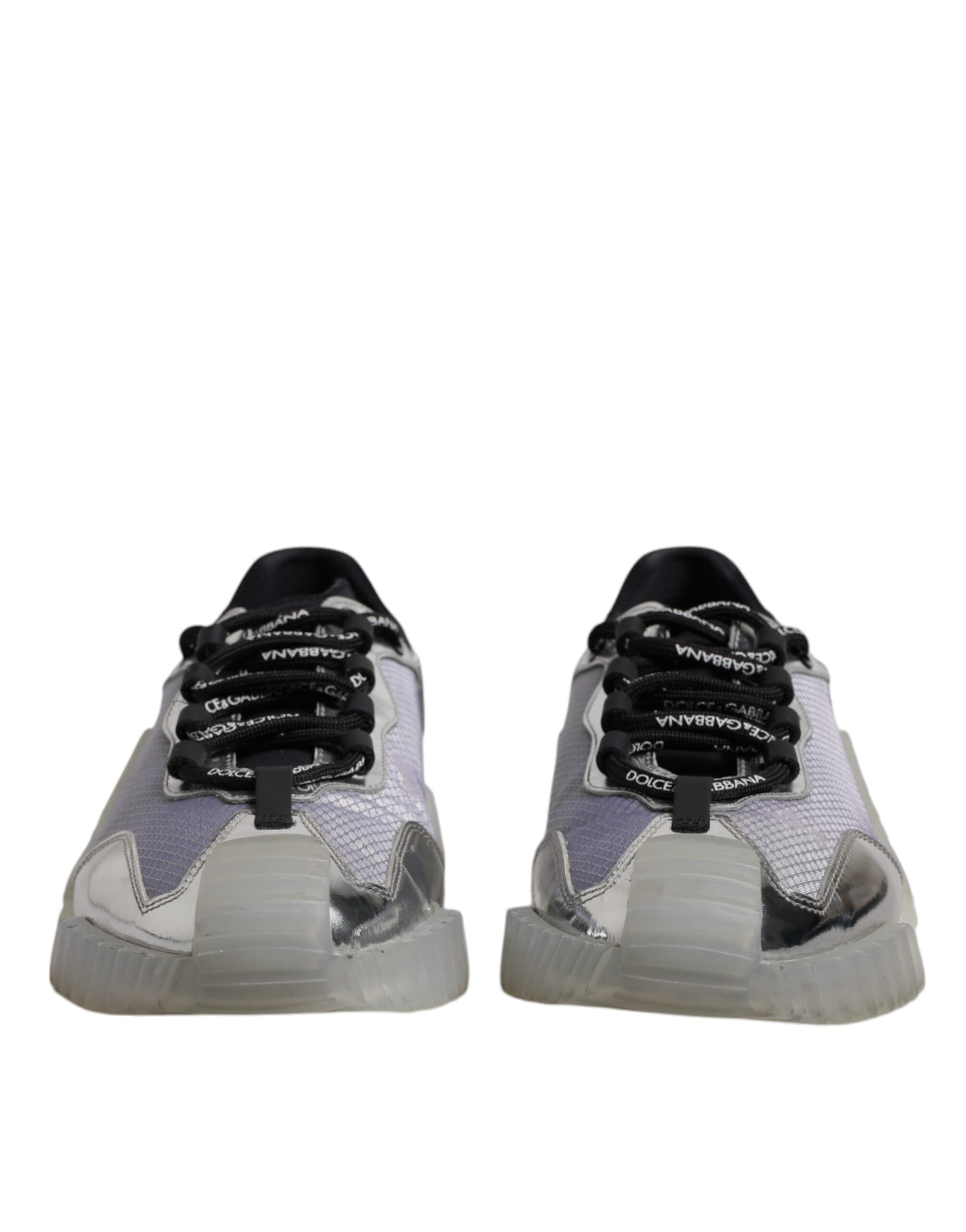 Dolce & Gabbana Silver Black Nylon NS1 Low Top Sneakers Men's Shoes (Pre-Owned)