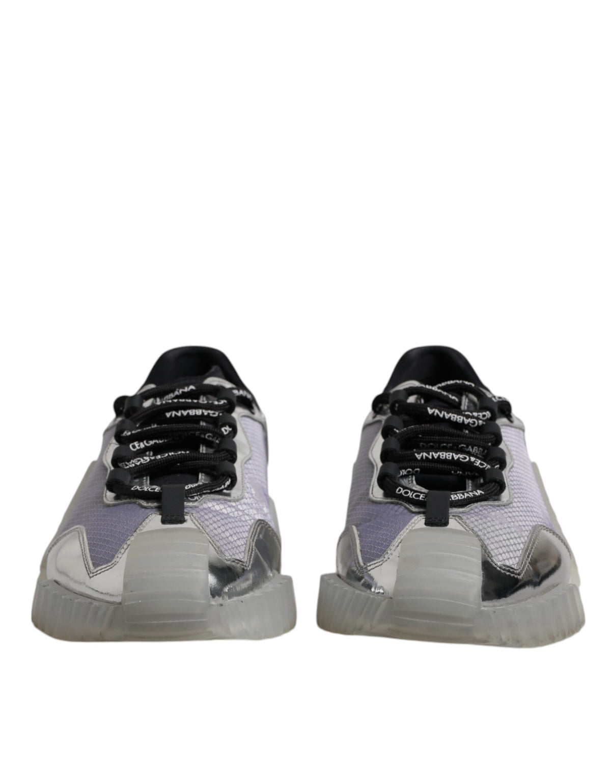 Dolce & Gabbana Silver Black Nylon NS1 Low Top Sneakers Men's Shoes (Pre-Owned)