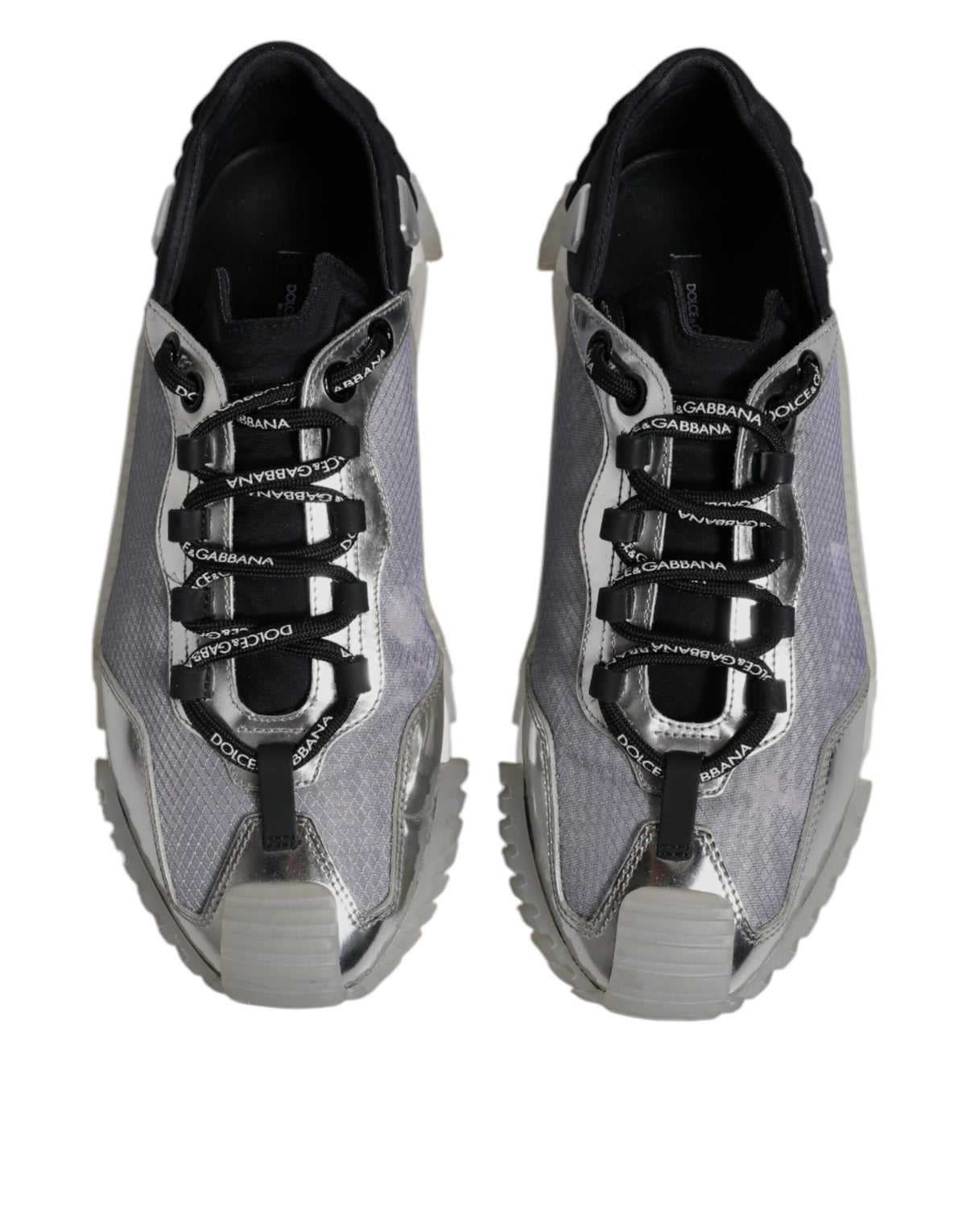 Dolce & Gabbana Silver Black Nylon NS1 Low Top Sneakers Men's Shoes (Pre-Owned)