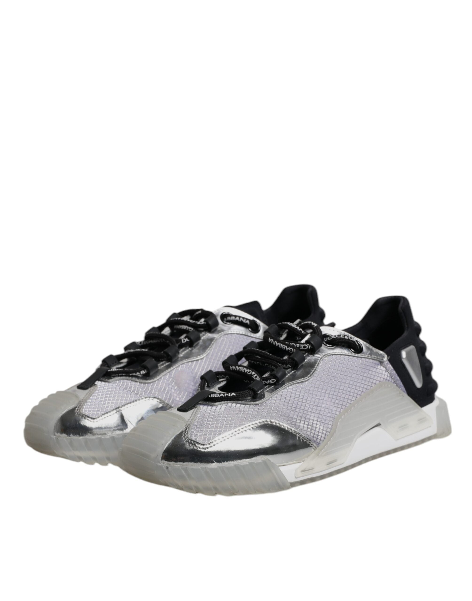 Dolce & Gabbana Silver Black Nylon NS1 Low Top Sneakers Men's Shoes (Pre-Owned)