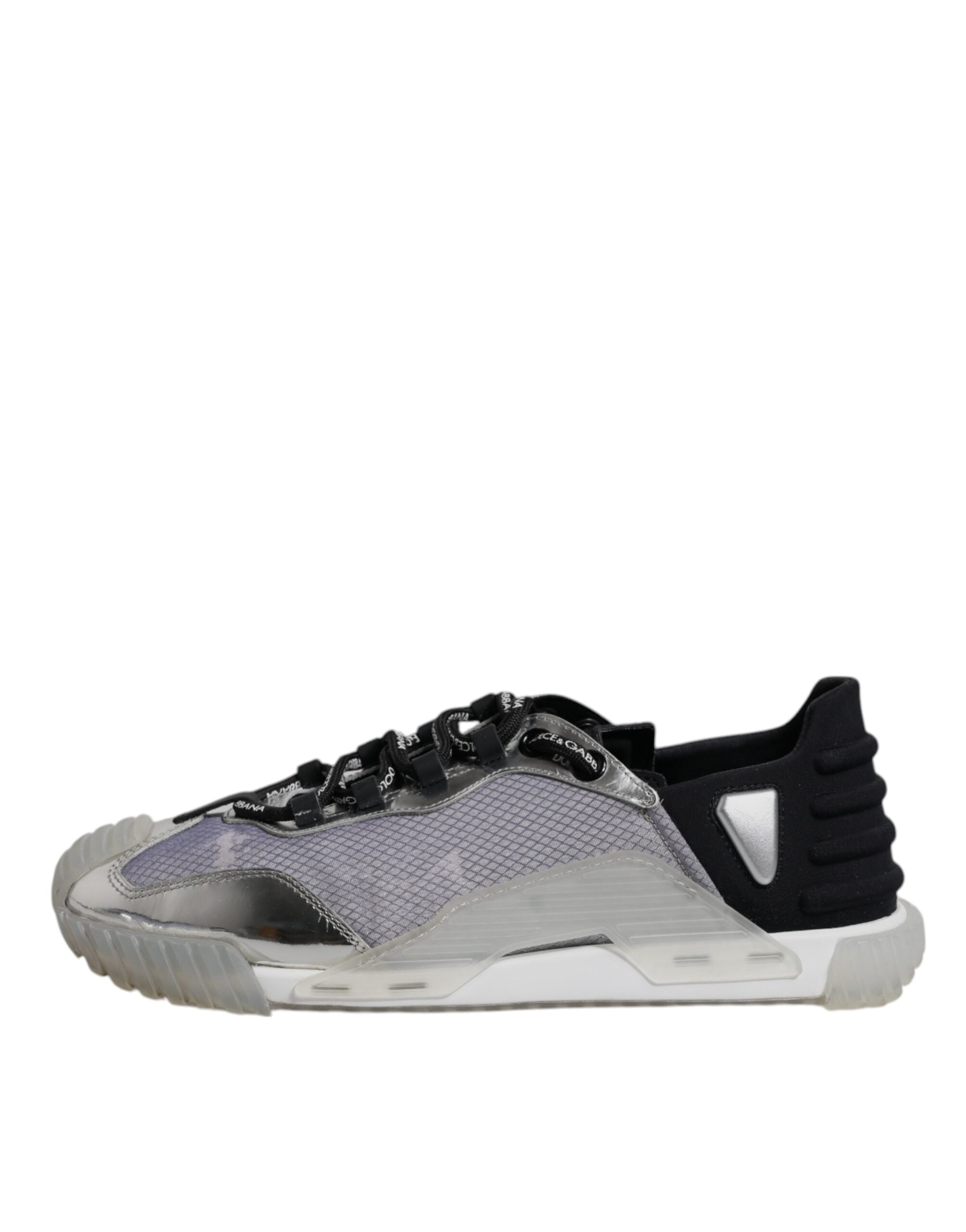 Dolce & Gabbana Silver Black Nylon NS1 Low Top Sneakers Men's Shoes (Pre-Owned)