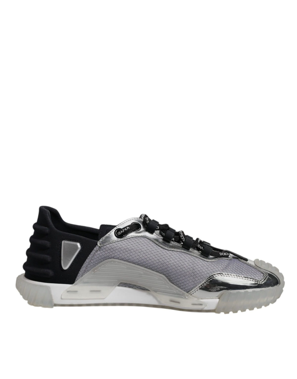 Dolce & Gabbana Silver Black Nylon NS1 Low Top Sneakers Men's Shoes (Pre-Owned)