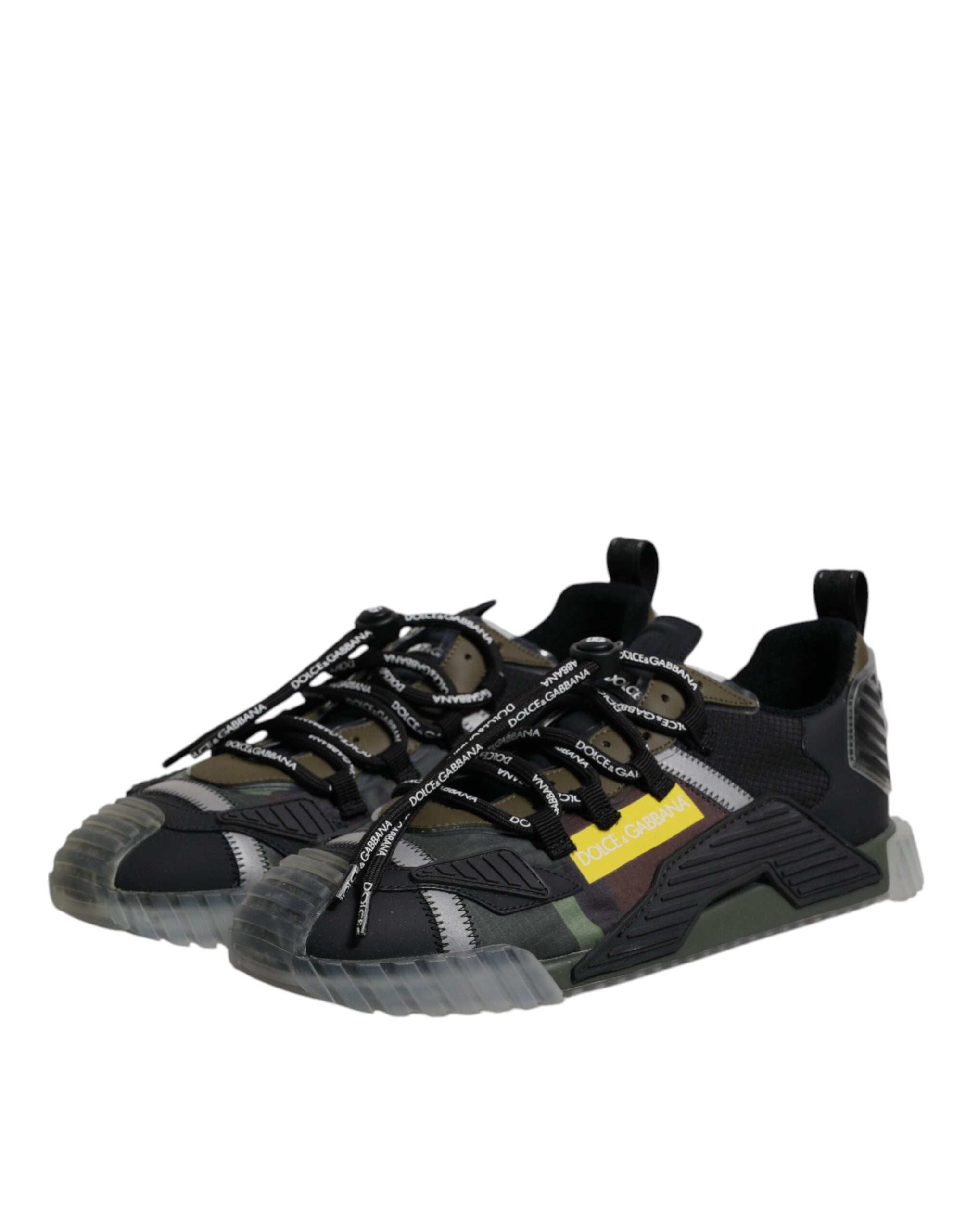 Dolce & Gabbana Black Green Camo NS1 Low Top Sneakers Men's Shoes (Pre-Owned)