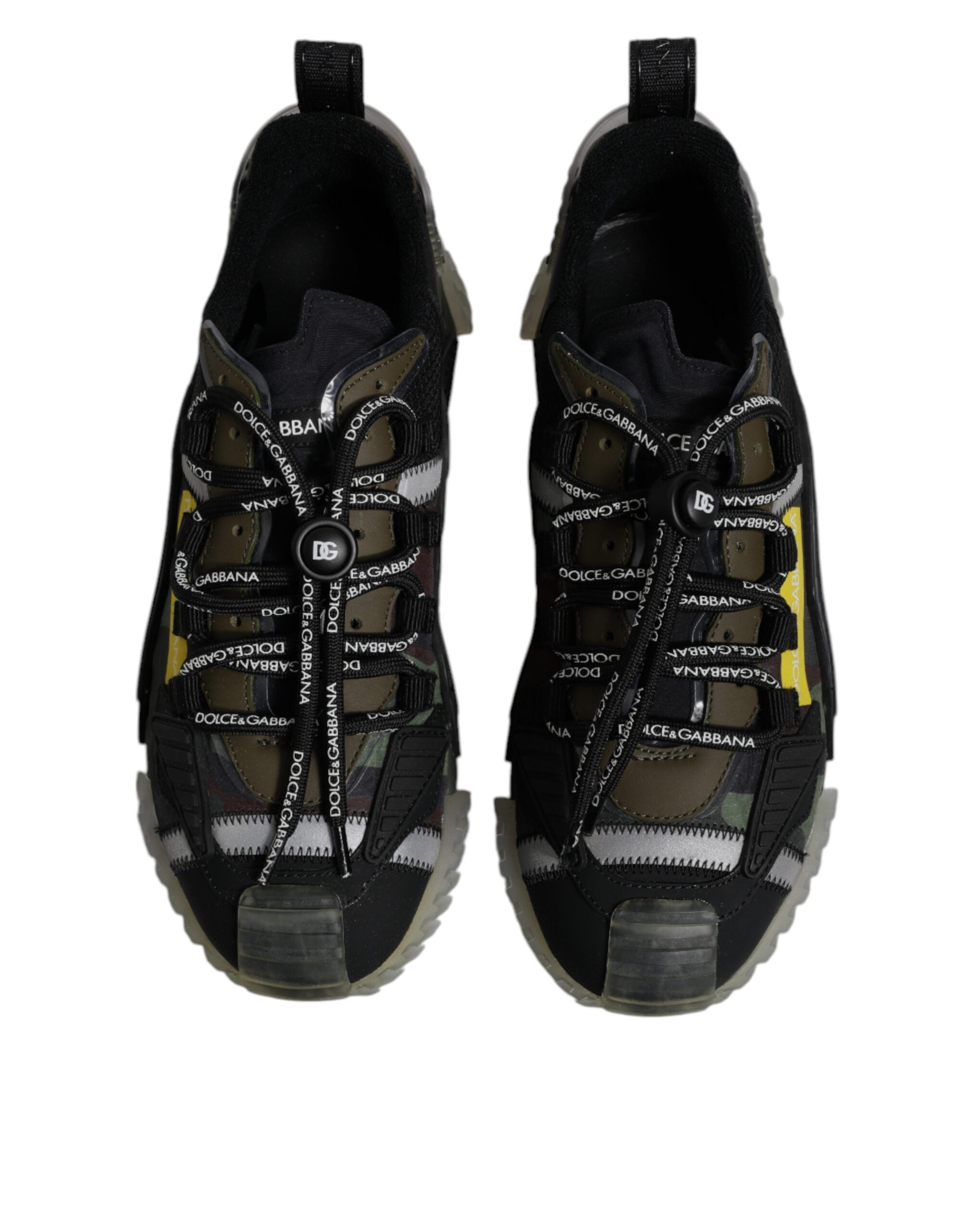 Dolce & Gabbana Black Green Camo NS1 Low Top Sneakers Men's Shoes