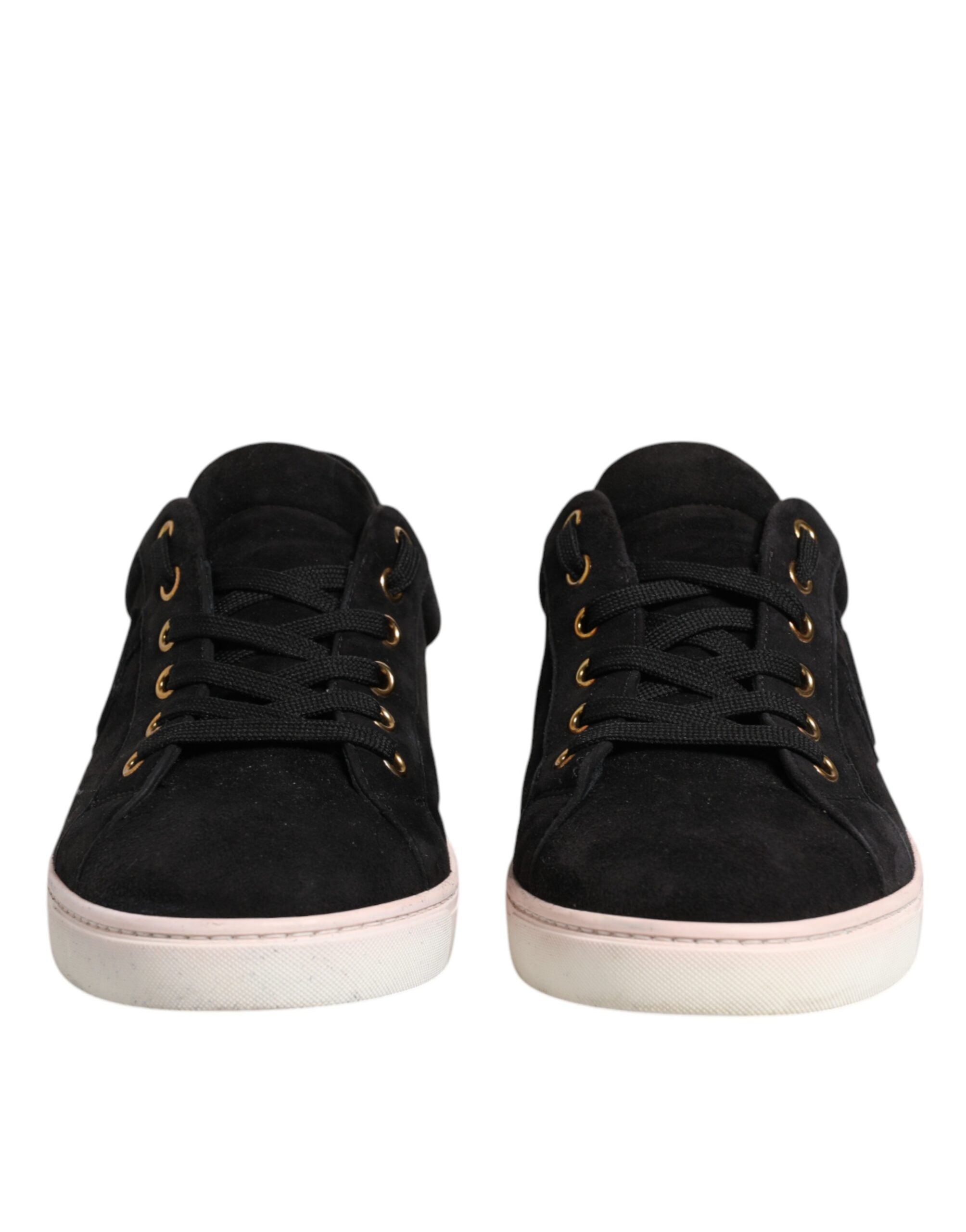 Dolce & Gabbana Black Logo Suede Leather Men Sneakers Men's Shoes (Pre-Owned)