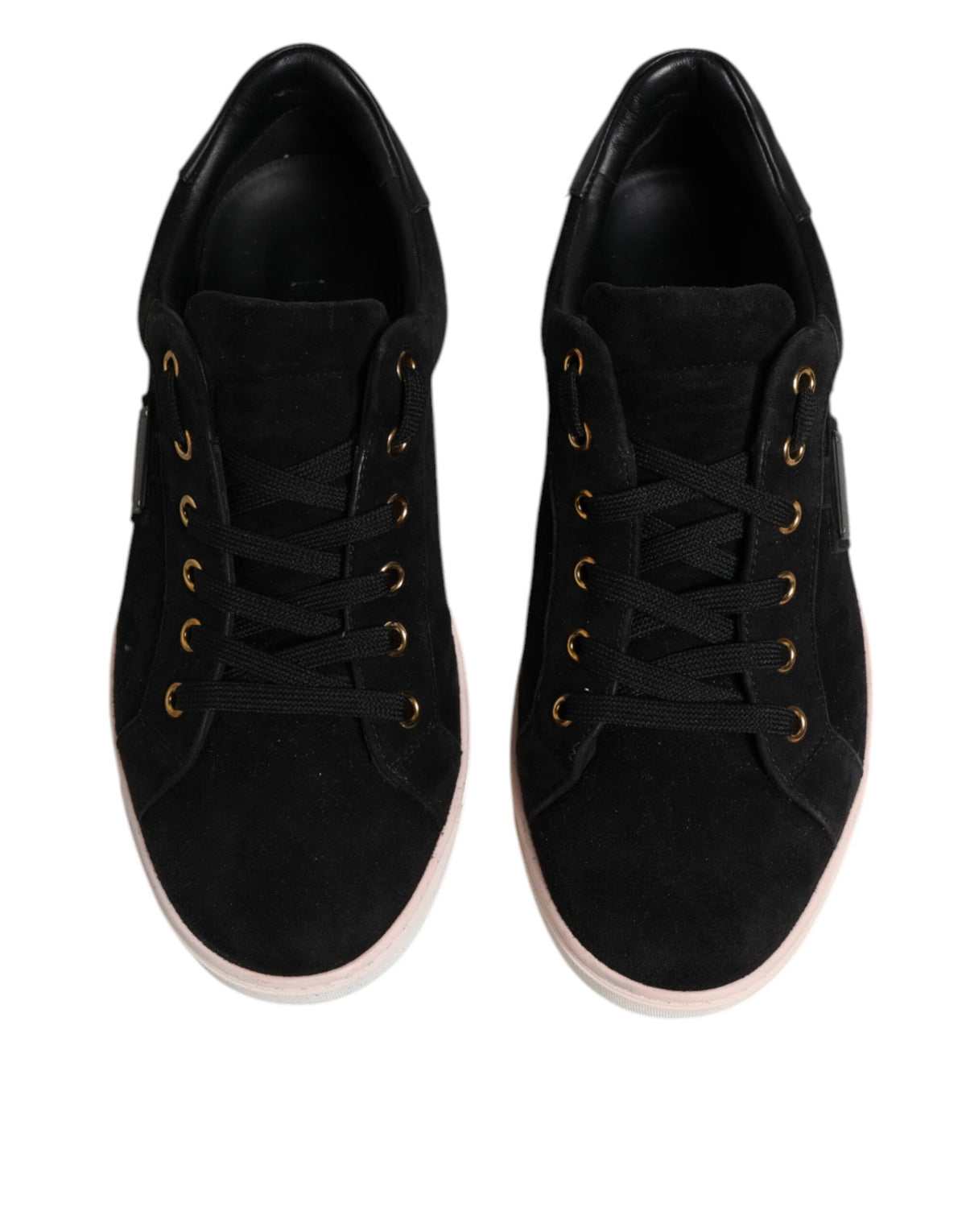 Dolce & Gabbana Black Logo Suede Leather Men Sneakers Men's Shoes (Pre-Owned)