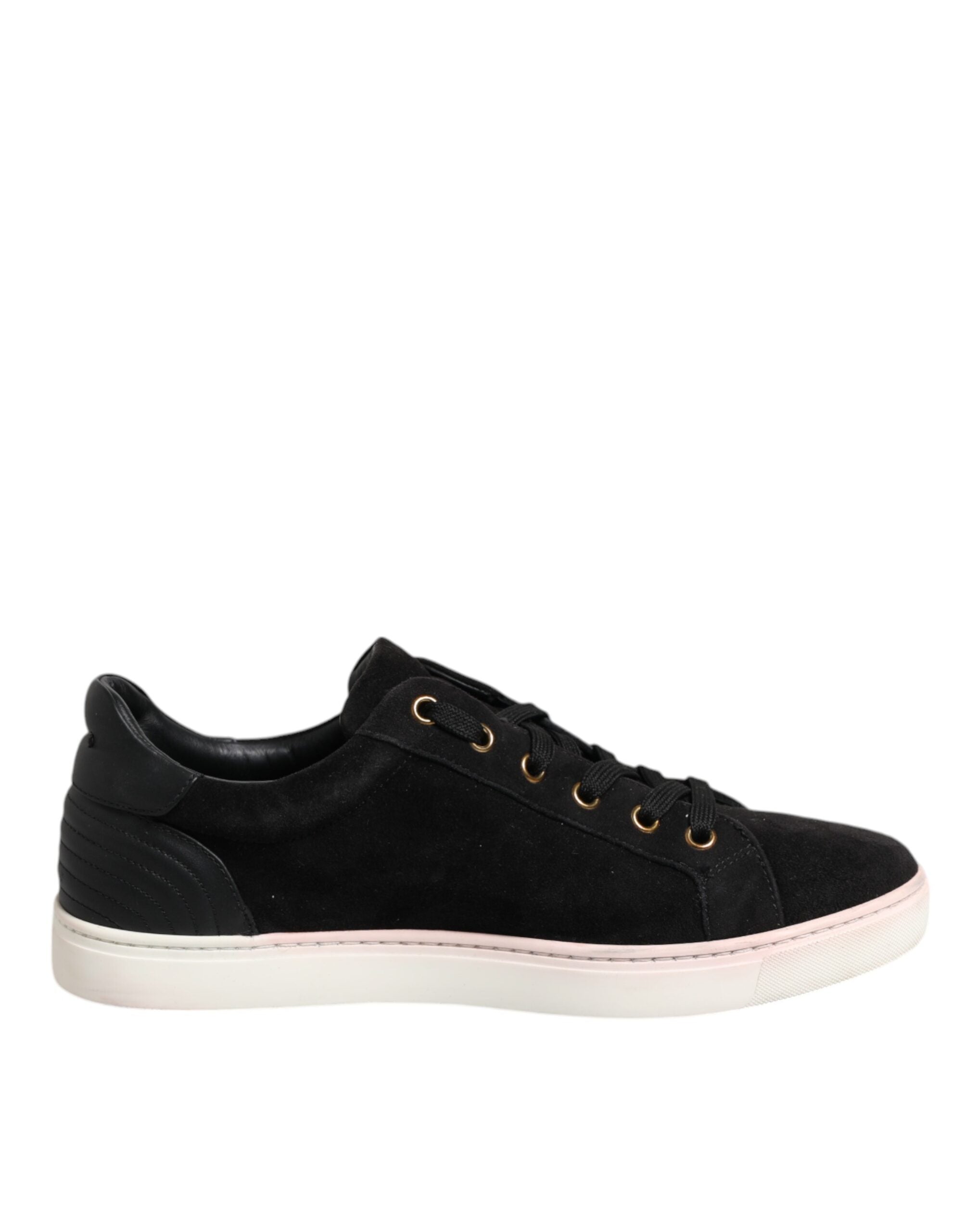 Dolce & Gabbana Black Logo Suede Leather Men Sneakers Men's Shoes (Pre-Owned)