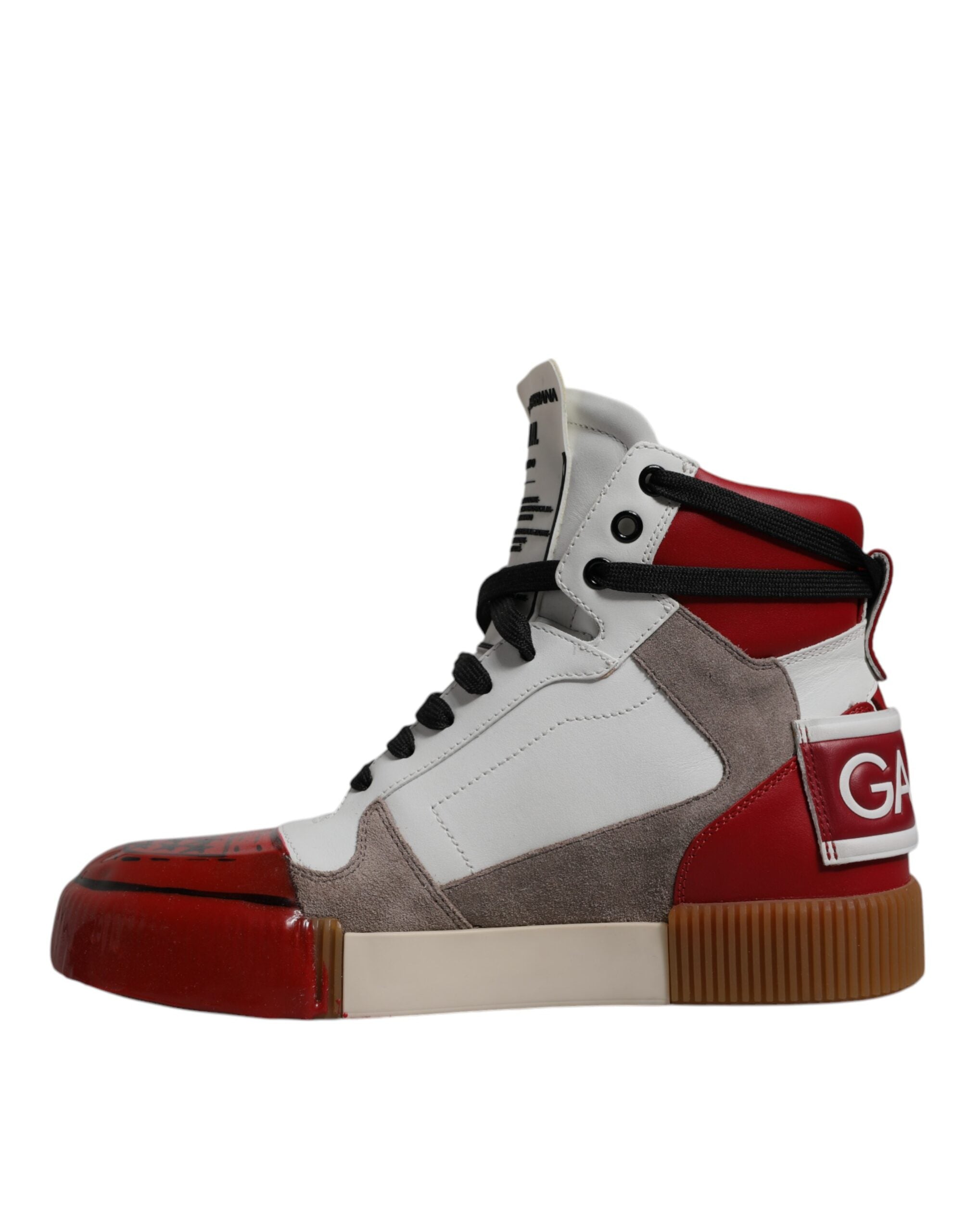 Dolce & Gabbana Multicolor Leather High Top Sneakers Men's Shoes