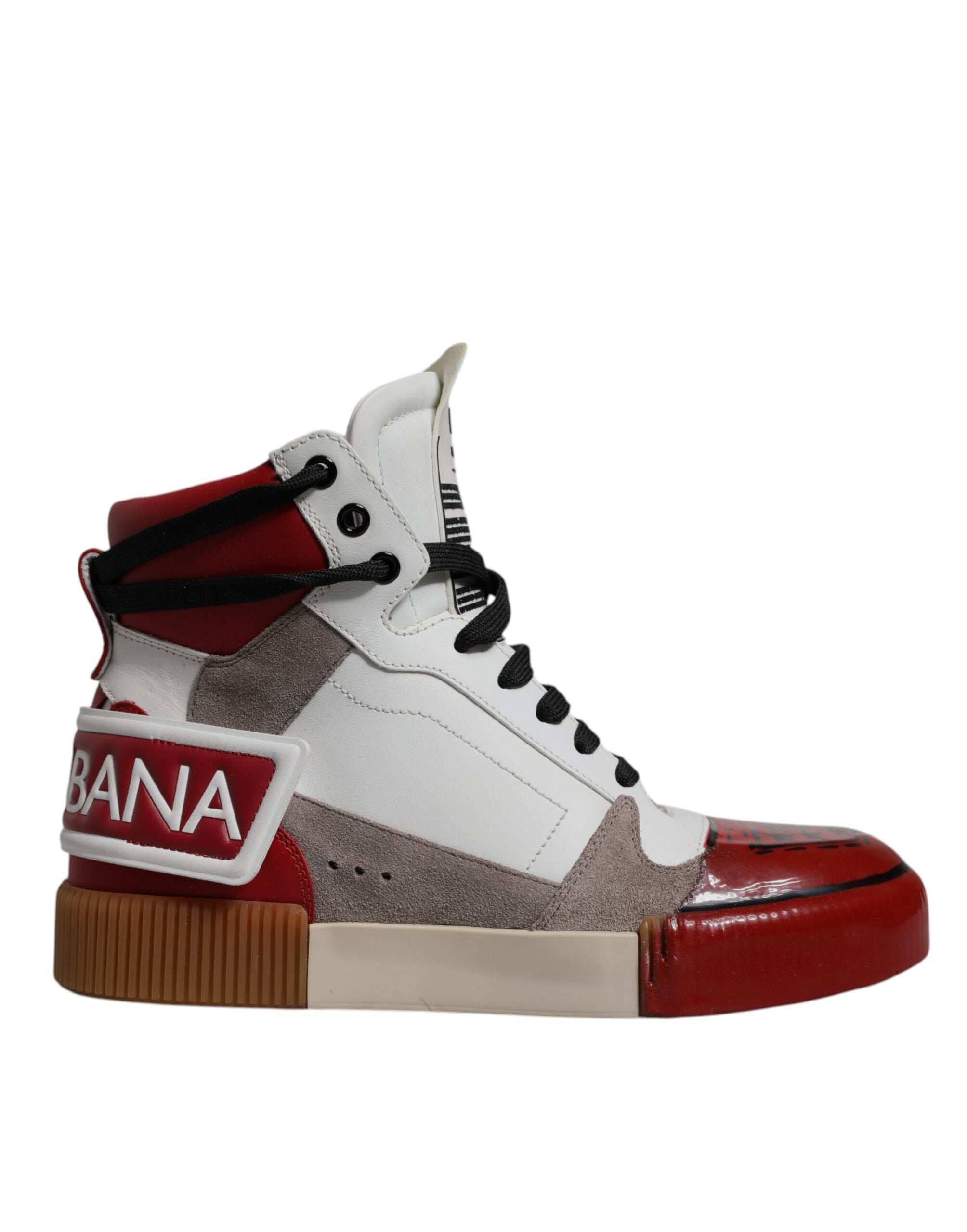 Dolce & Gabbana Multicolor Leather High Top Sneakers Men's Shoes