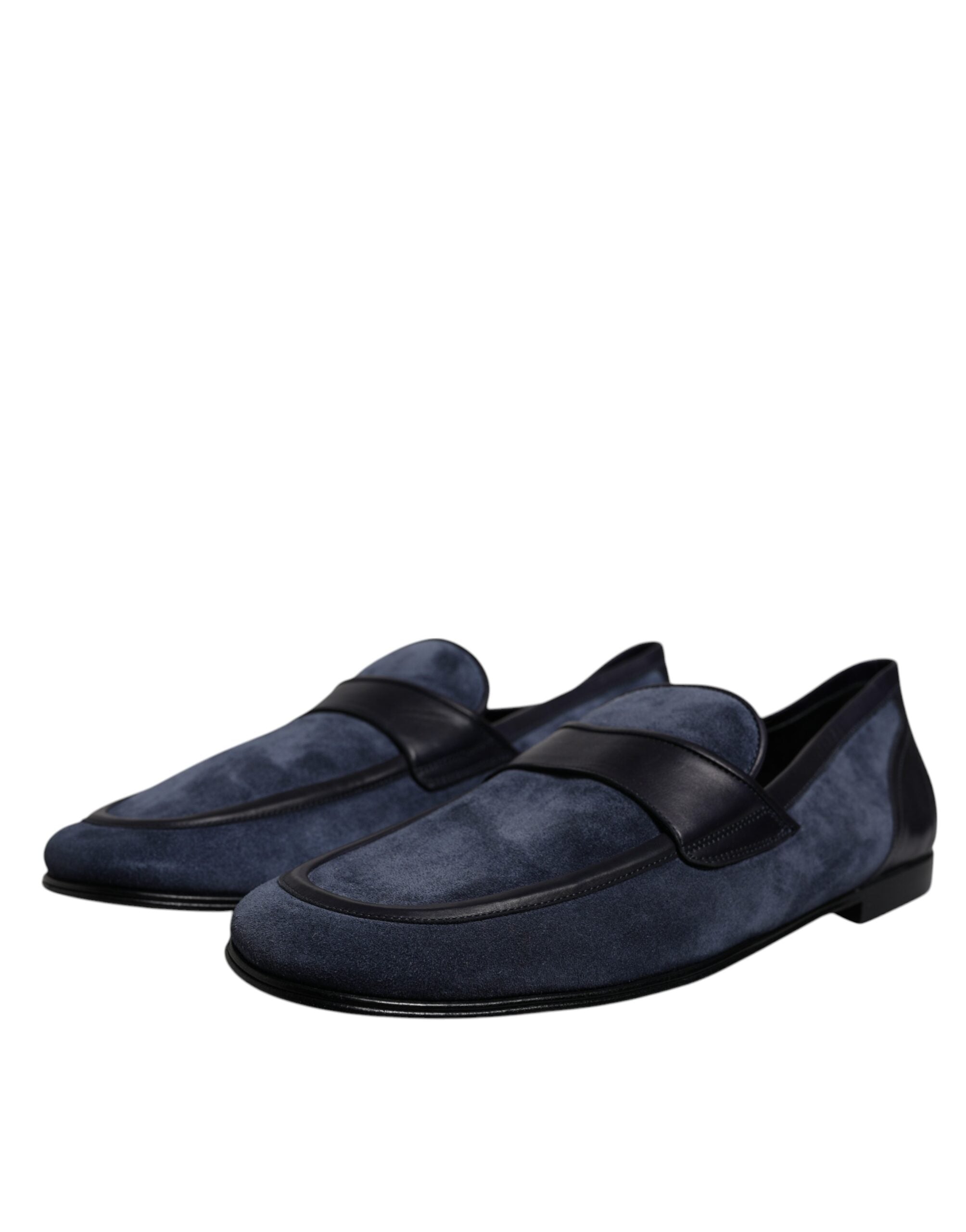 Dolce & Gabbana Blue Suede Leather Men's Loafer Moccasin Men's Shoes
