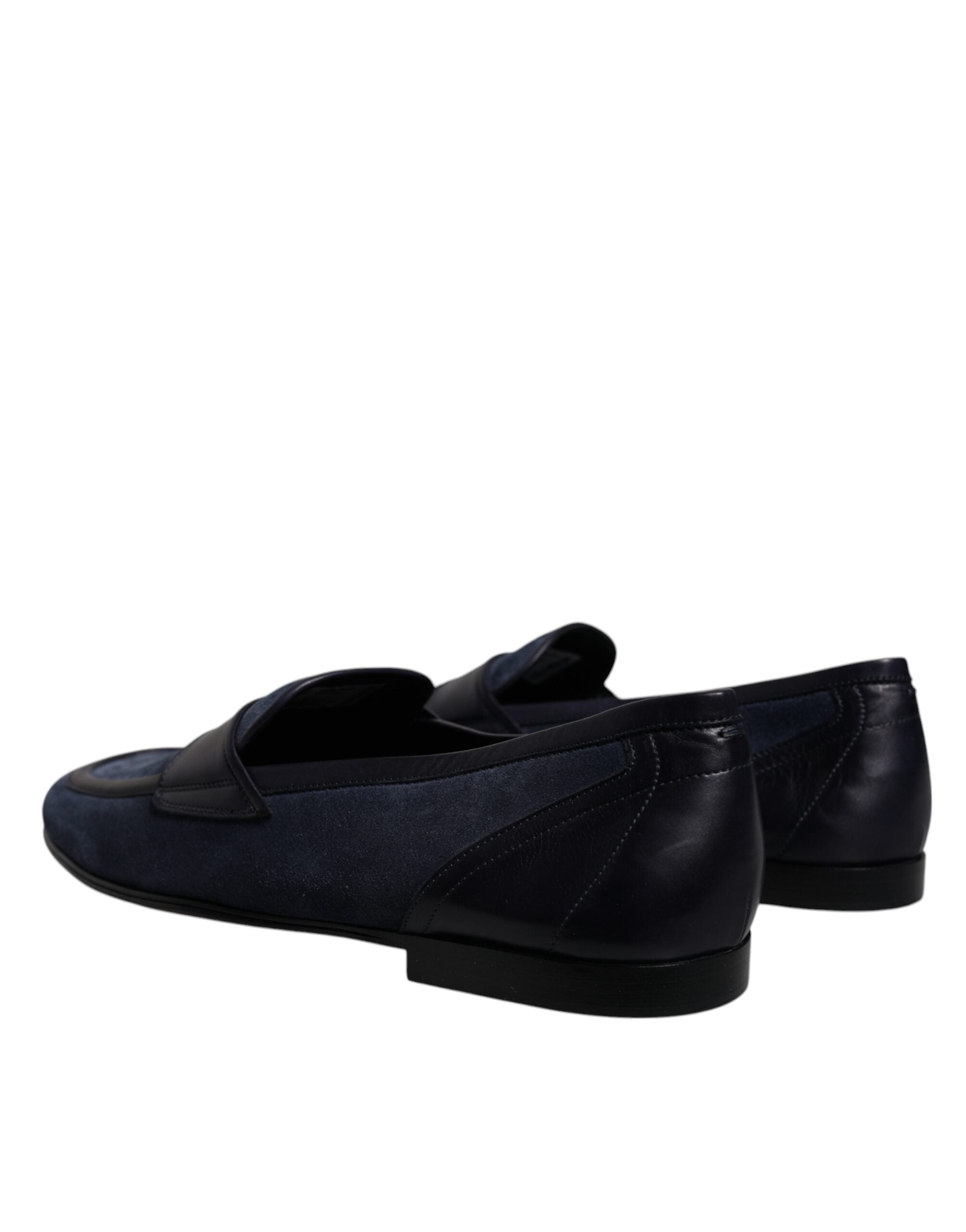 Dolce & Gabbana Blue Suede Leather Men's Loafer Moccasin Men's Shoes