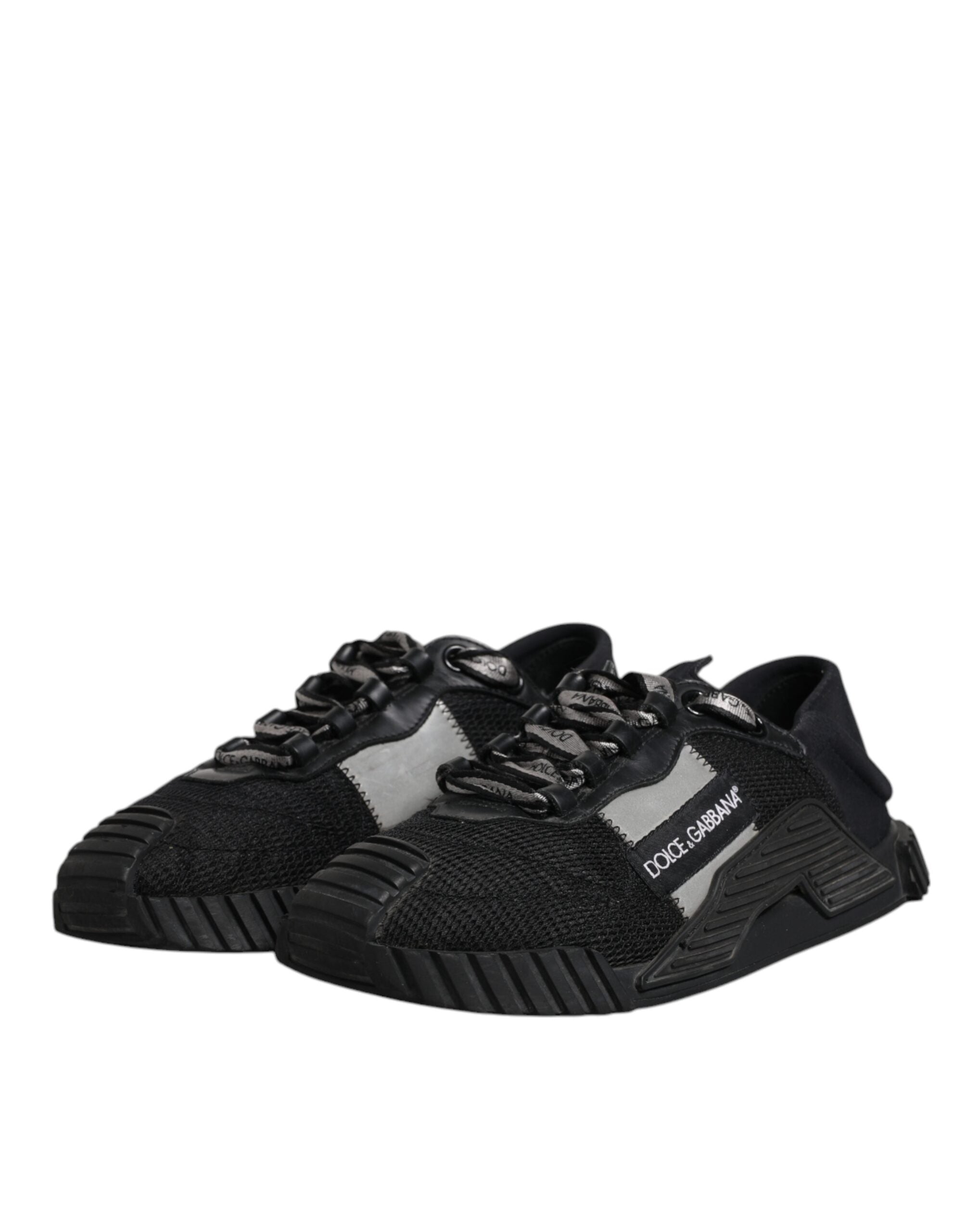 Dolce & Gabbana Black Nylon Lace Up Low Top NS1 Sneakers Men's Shoes (Pre-Owned)
