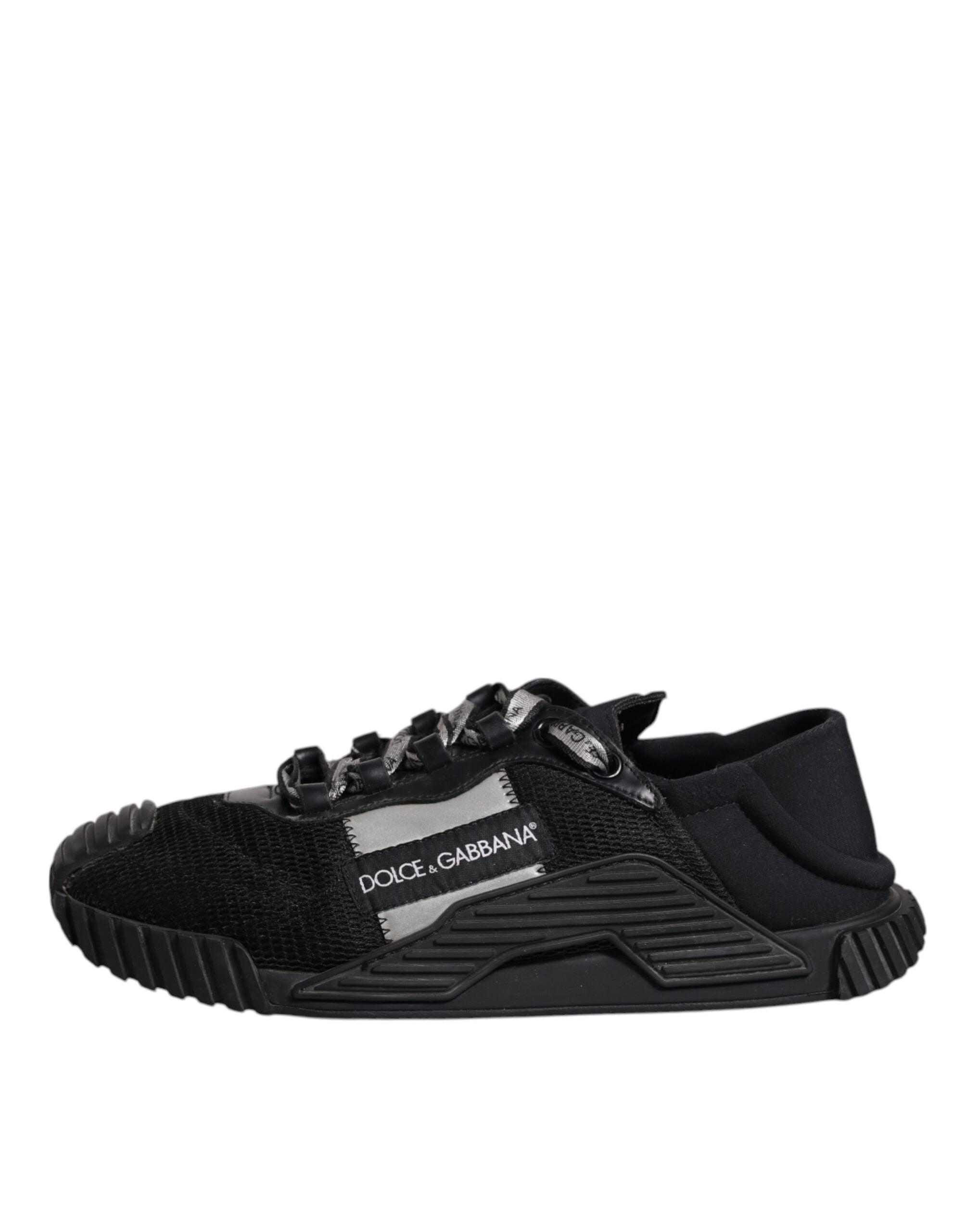 Dolce & Gabbana Black Nylon Lace Up Low Top NS1 Sneakers Men's Shoes (Pre-Owned)