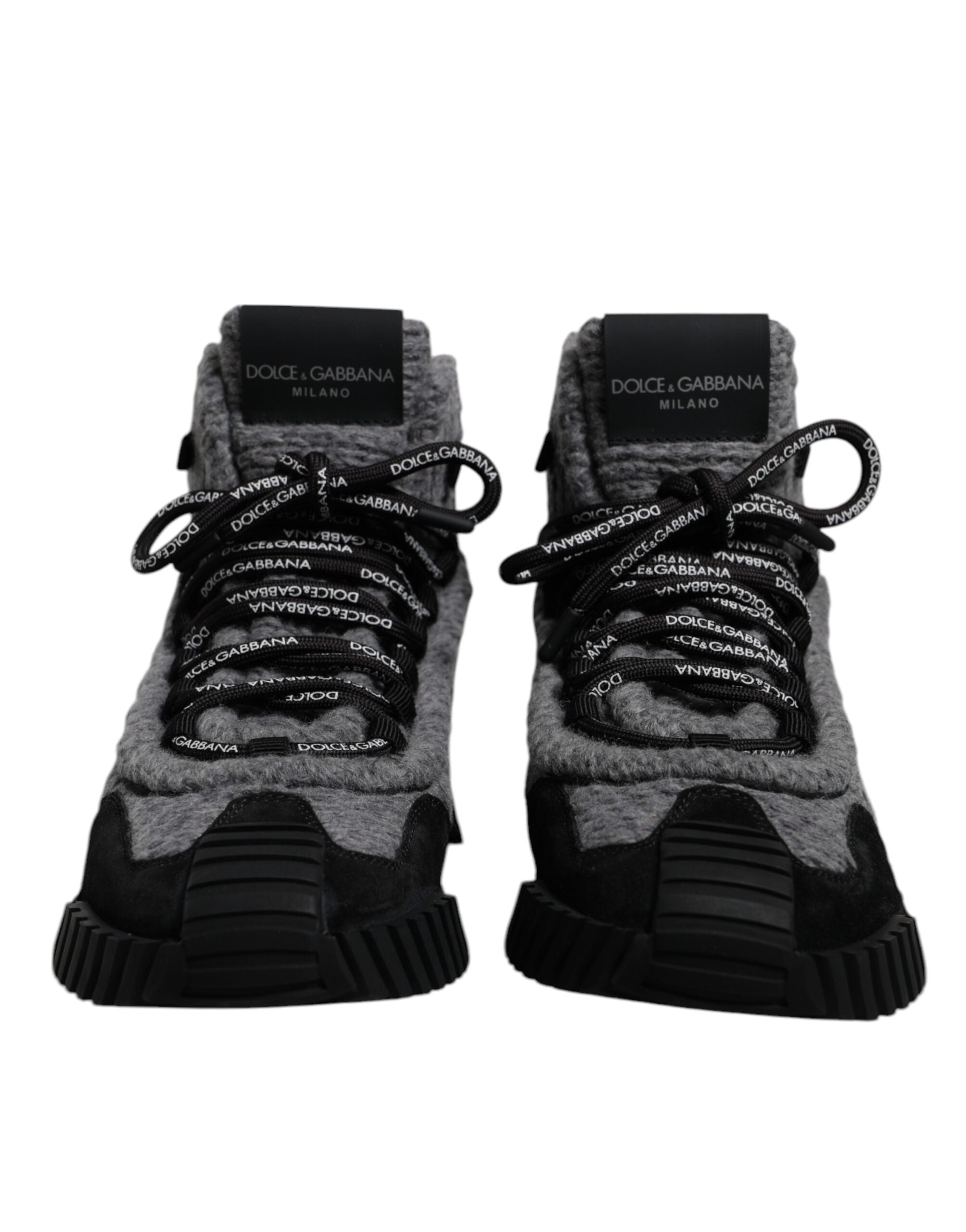Dolce & Gabbana Gray Black NS1 High Top Boots Sneakers Women's Shoes