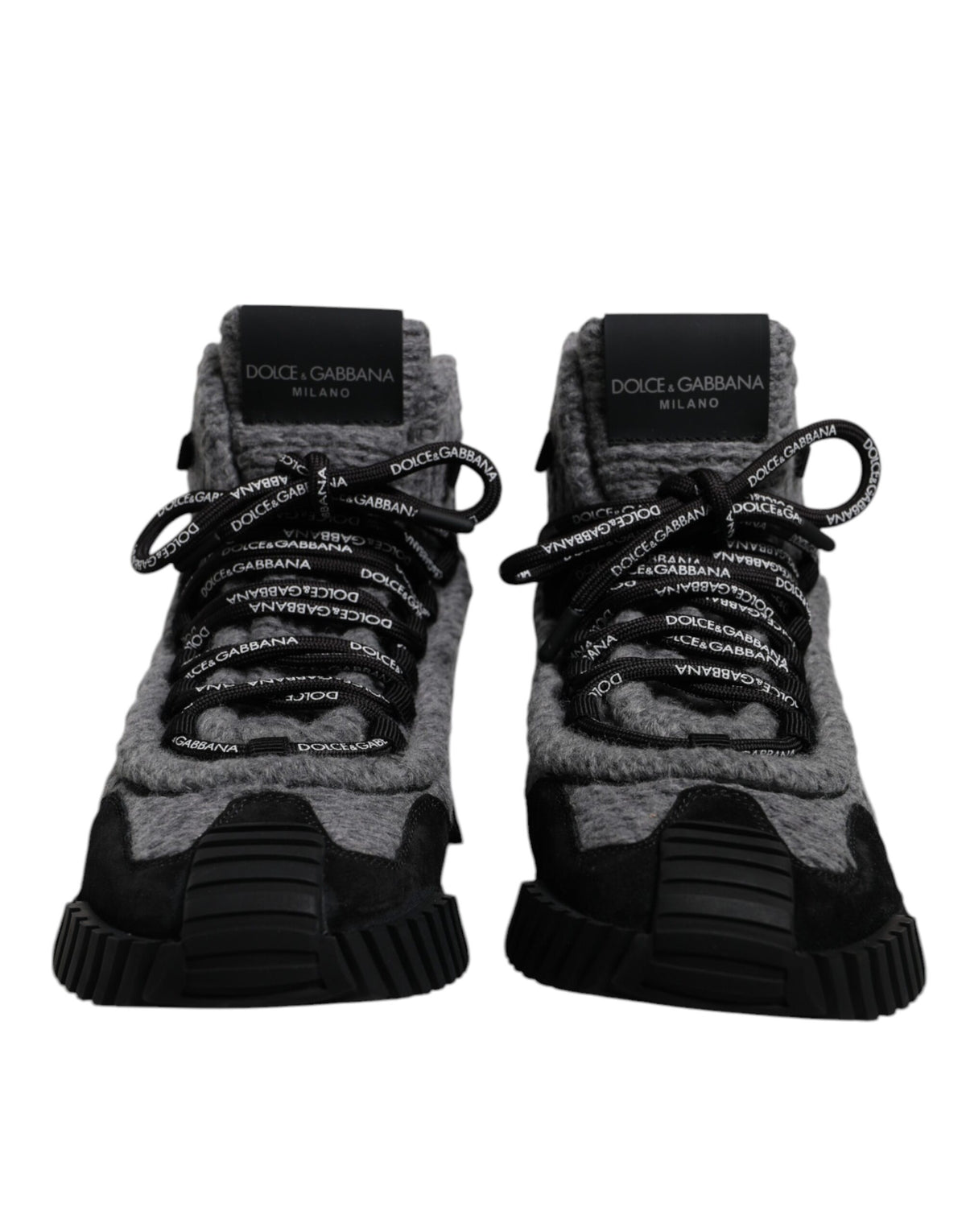 Dolce & Gabbana Gray Black NS1 High Top Boots Sneakers Women's Shoes