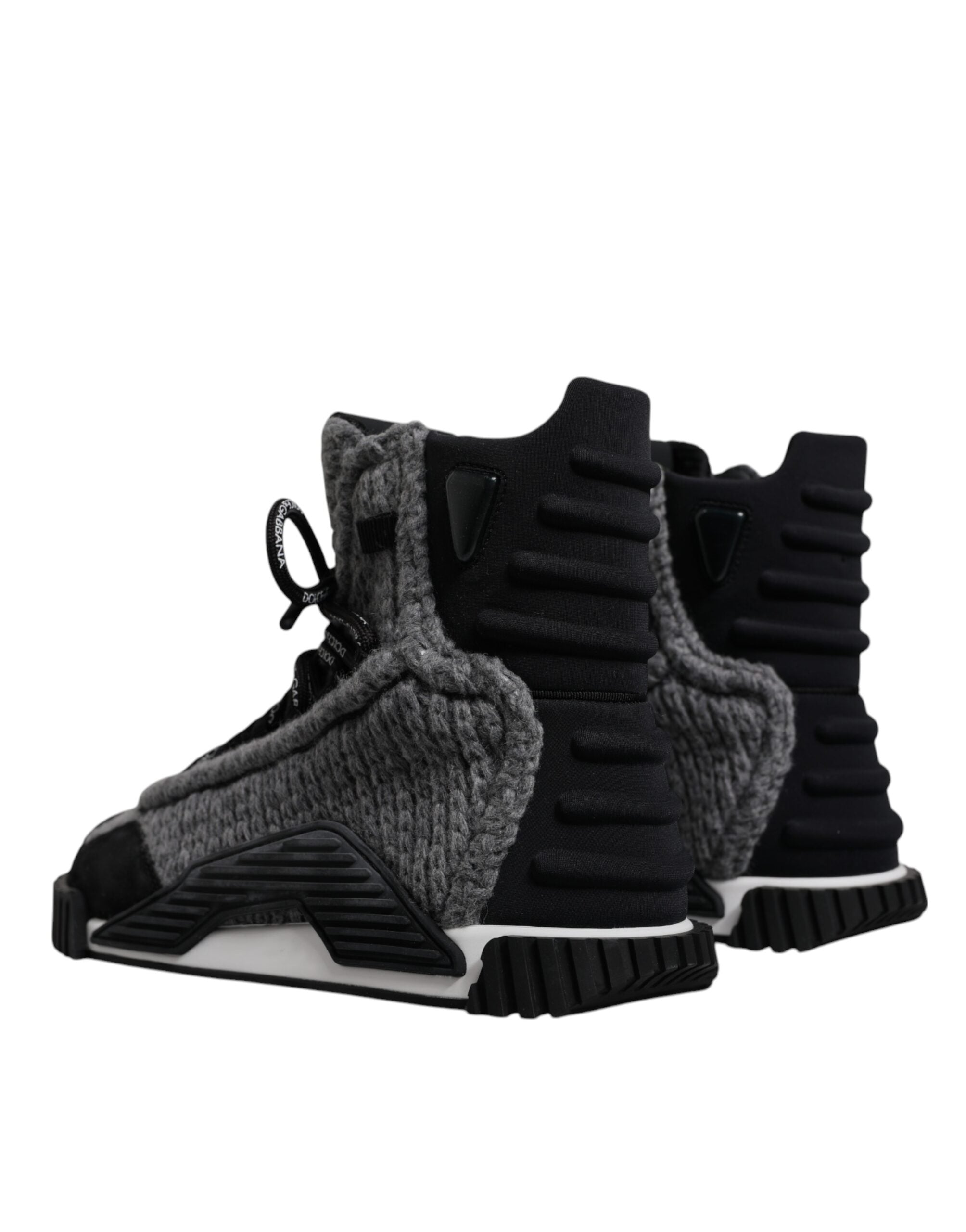 Dolce & Gabbana Gray Black NS1 High Top Boots Sneakers Women's Shoes