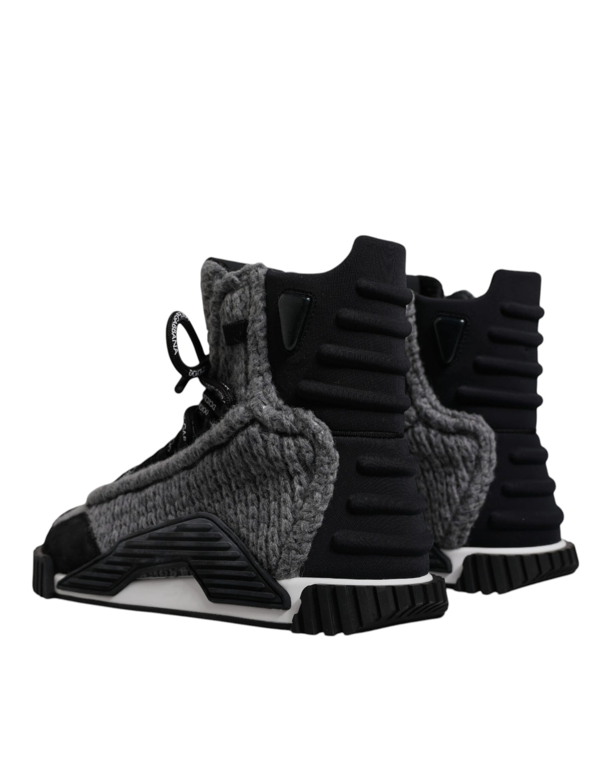Dolce & Gabbana Gray Black NS1 High Top Boots Sneakers Women's Shoes