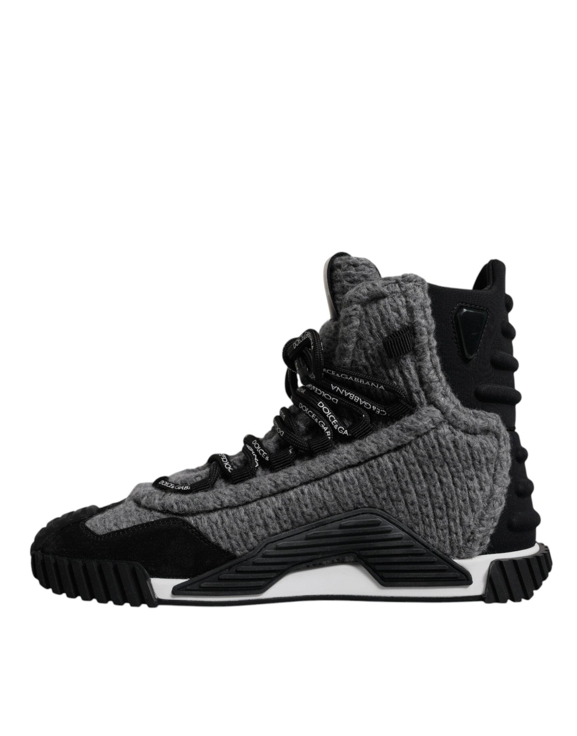 Dolce & Gabbana Gray Black NS1 High Top Boots Sneakers Women's Shoes