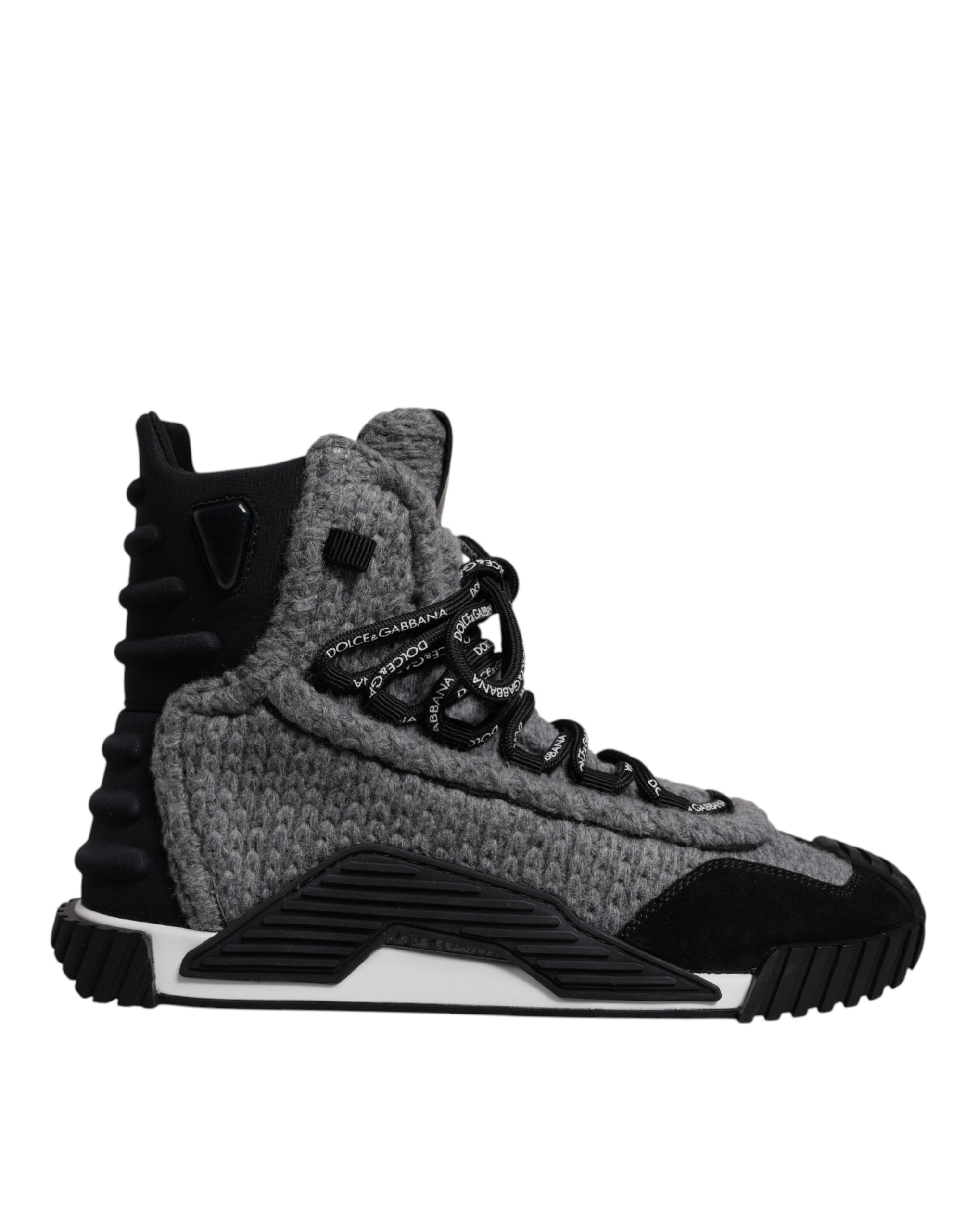 Dolce & Gabbana Gray Black NS1 High Top Boots Sneakers Women's Shoes
