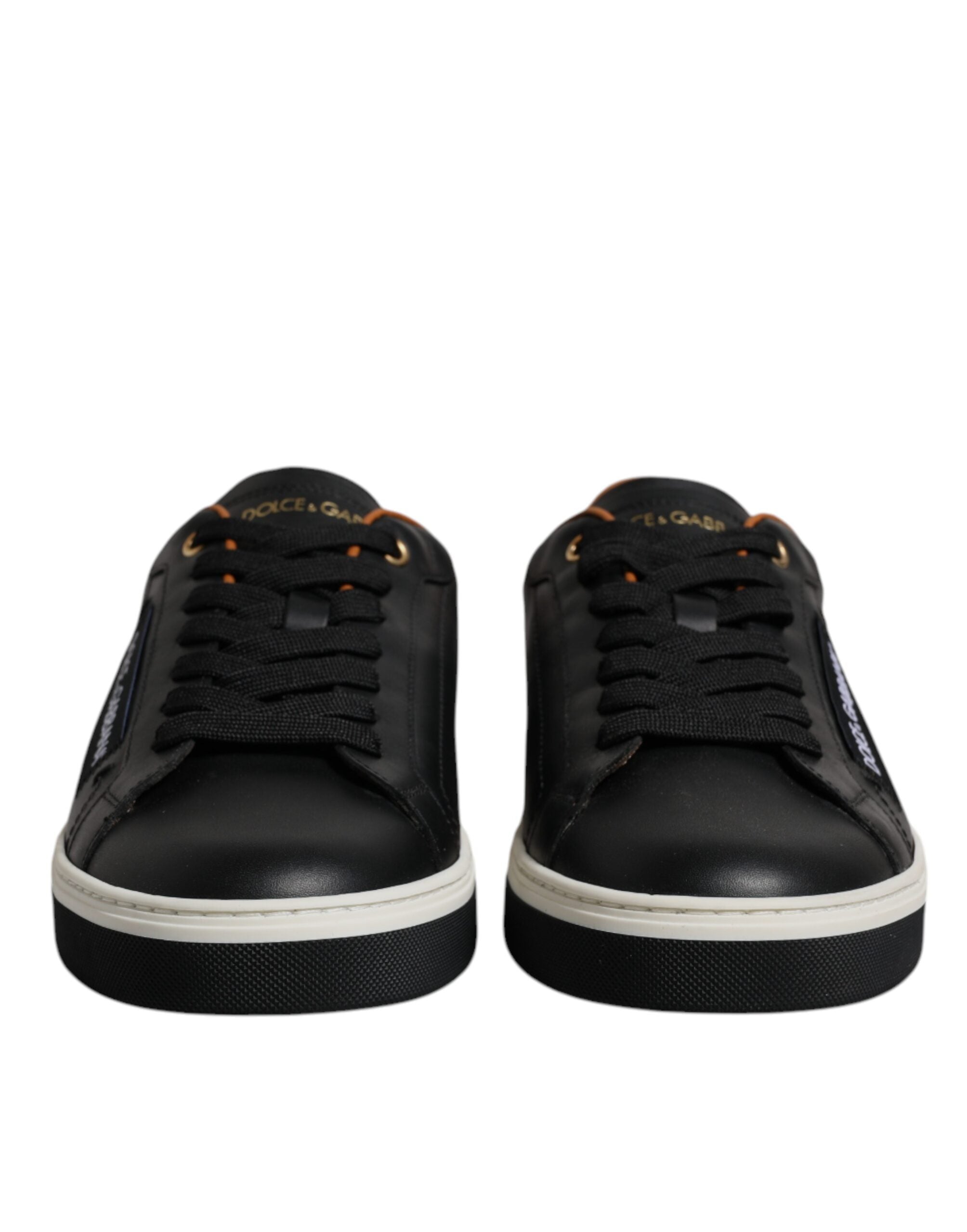 Dolce & Gabbana Black Leather Low Top Men Sneakers Men's Shoes