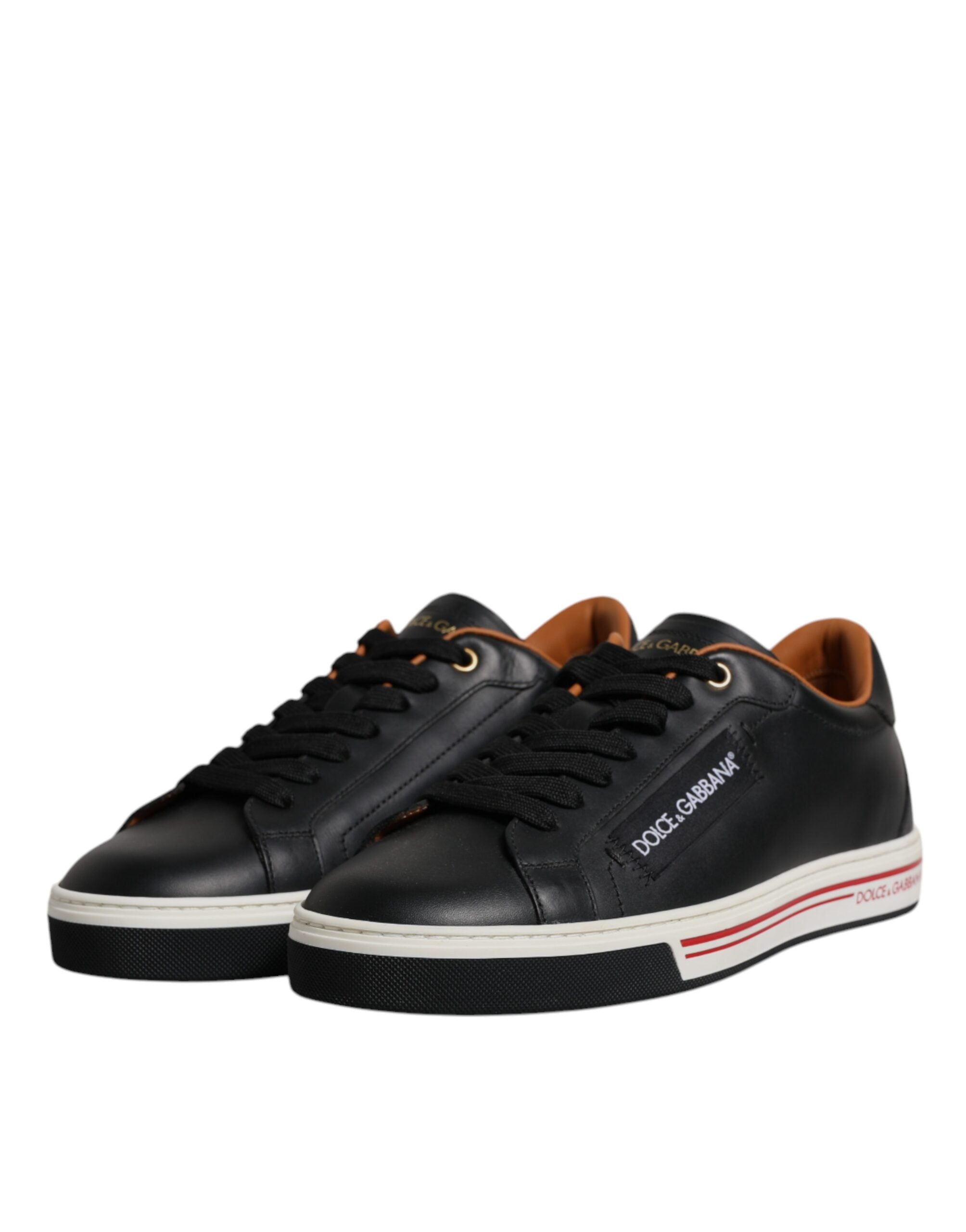 Dolce & Gabbana Black Leather Low Top Men Sneakers Men's Shoes