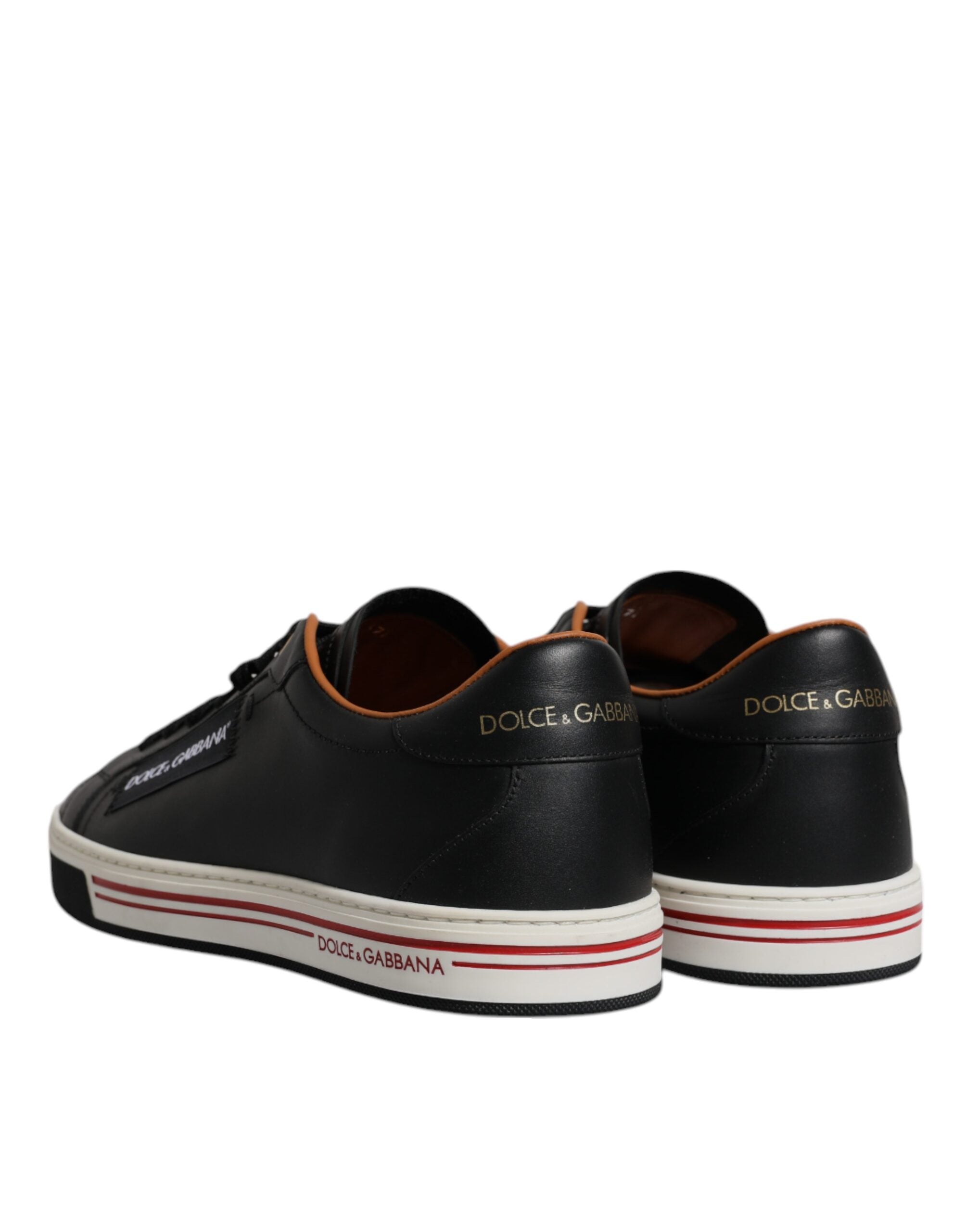 Dolce & Gabbana Black Leather Low Top Men Sneakers Men's Shoes