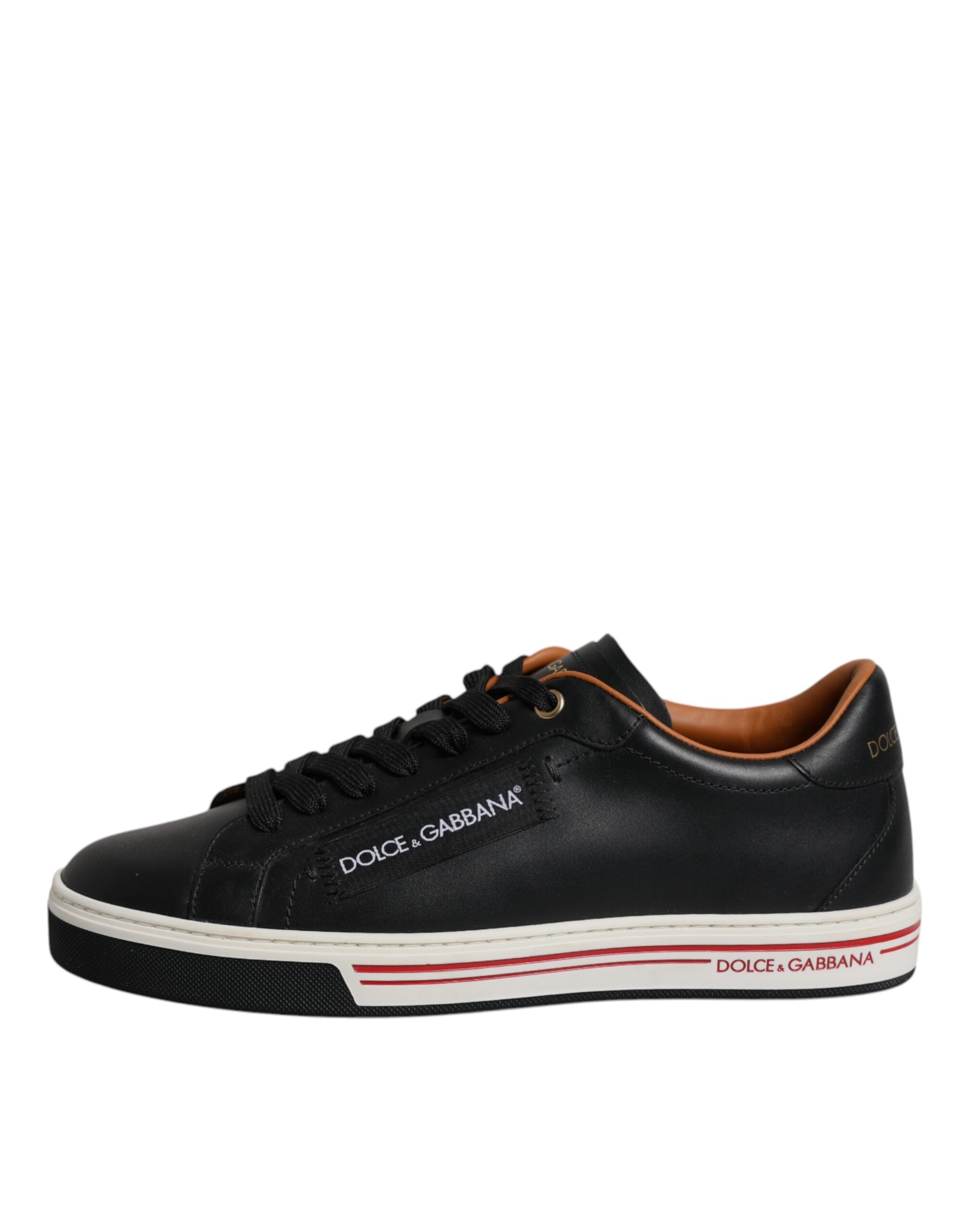Dolce & Gabbana Black Leather Low Top Men Sneakers Men's Shoes
